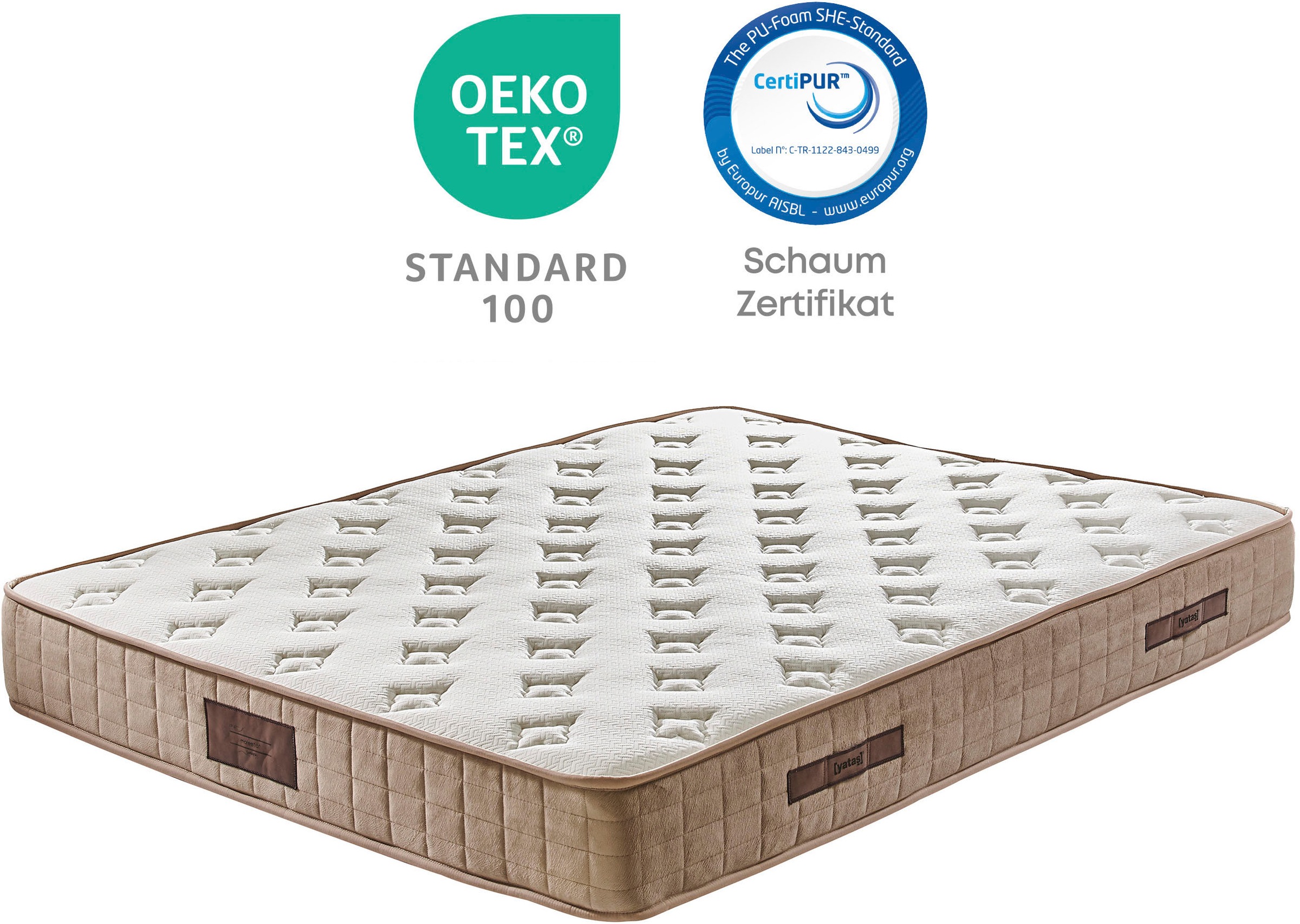 Yatas Bedding Bonnellfederkernmatratze "Majestät Luxus, Matratze 90x200, 14 günstig online kaufen