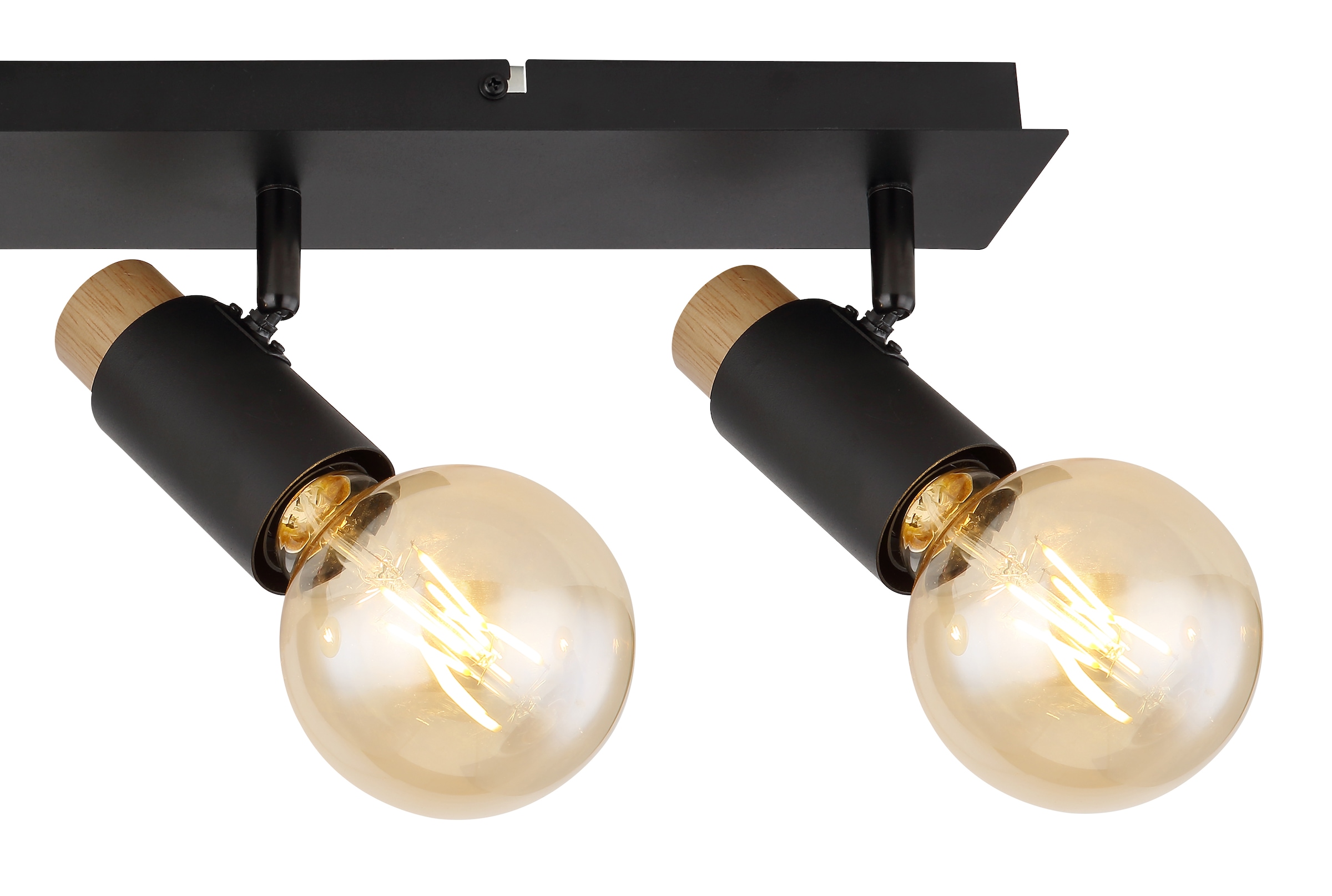 GLOBO LIGHTING Deckenspot »MATTI« E27 1 Stk. Holzoptik Strahler schwarz matt, beweglich, für Wohnräume