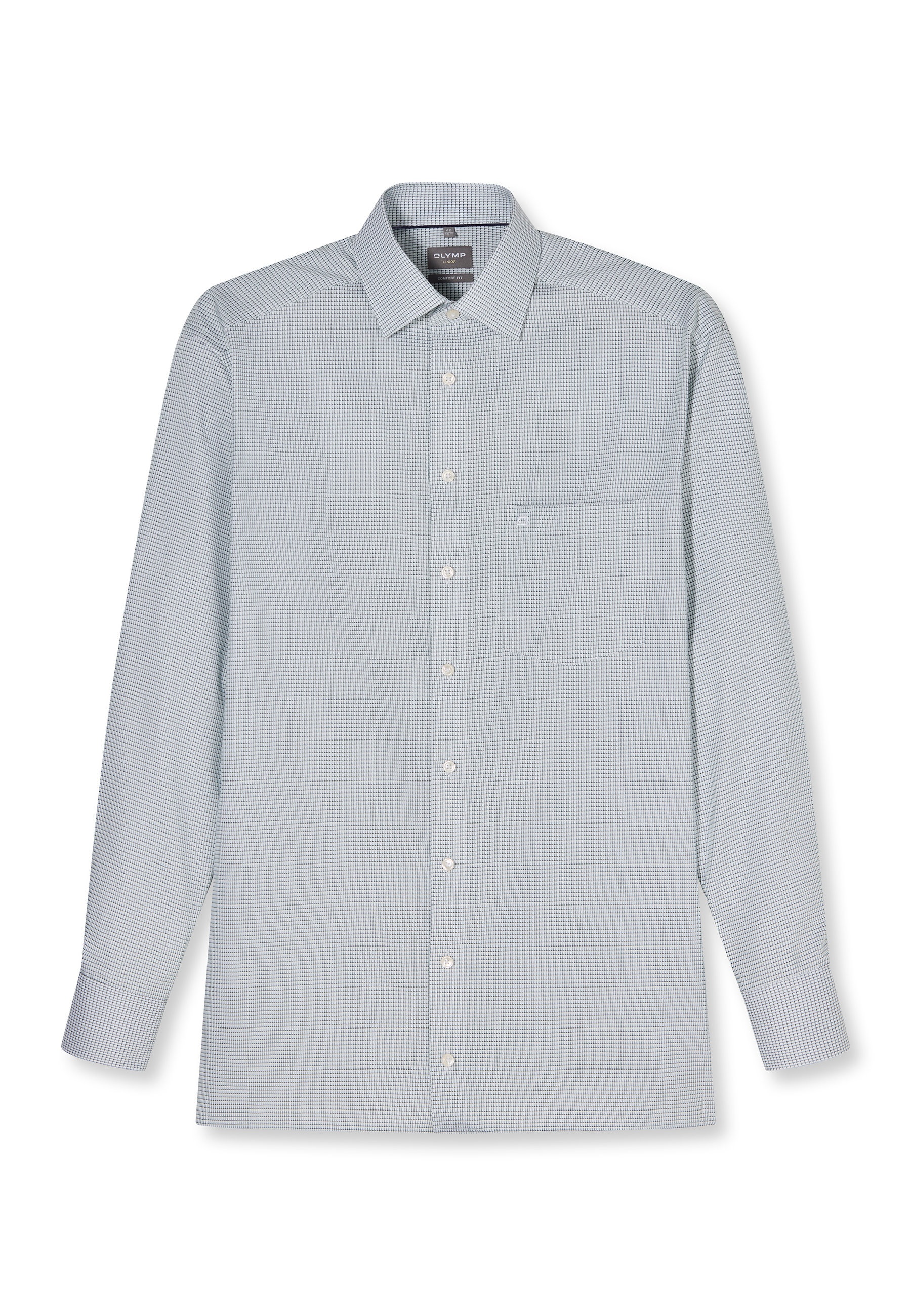 Businesshemd OLYMP "OLYMP Luxor, comfort fit, New Kent", Herren, Gr. 46, Normaler Arm, grün, 100% Baumwolle, Hemden