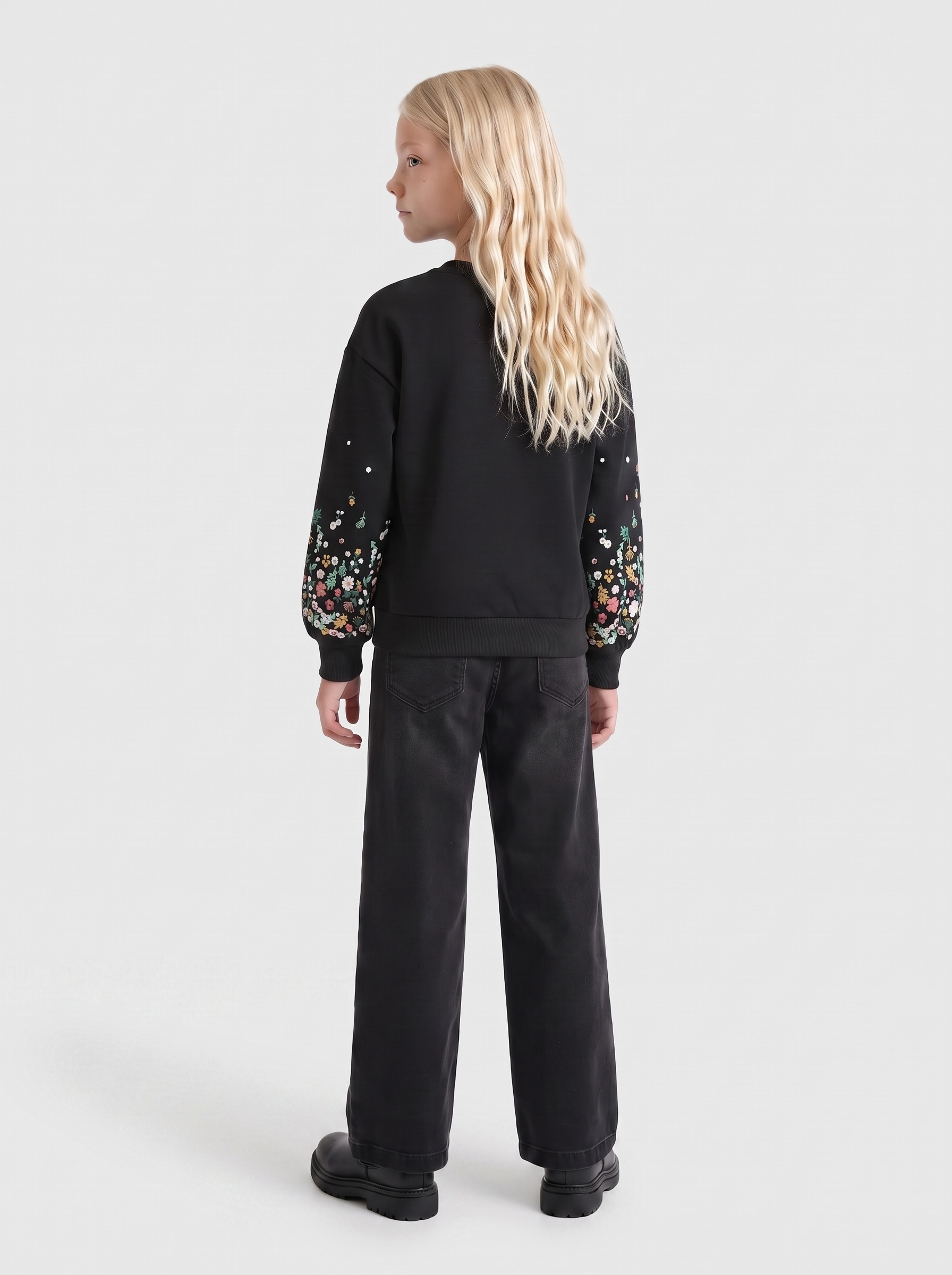 KIDS ONLY Sweatshirt »KOGBROOKE L/S O-NECK FLOWER SWT NOOS«, Baumwollmischung, regular fit

