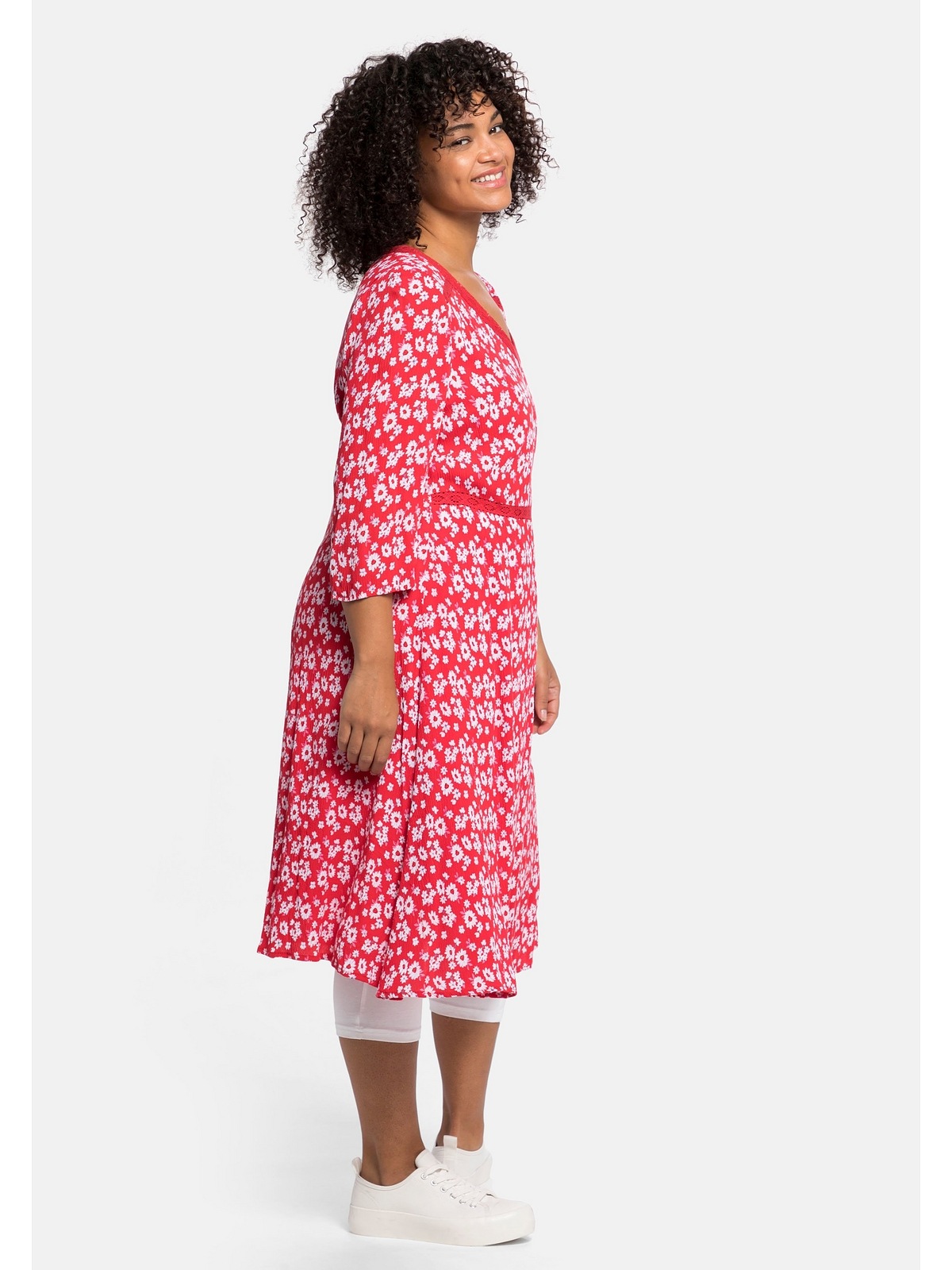sheego by Joe Browns Blusenkleid »Große Größen«, mit Blumendruck und  Spitzenbesatz für kaufen | BAUR