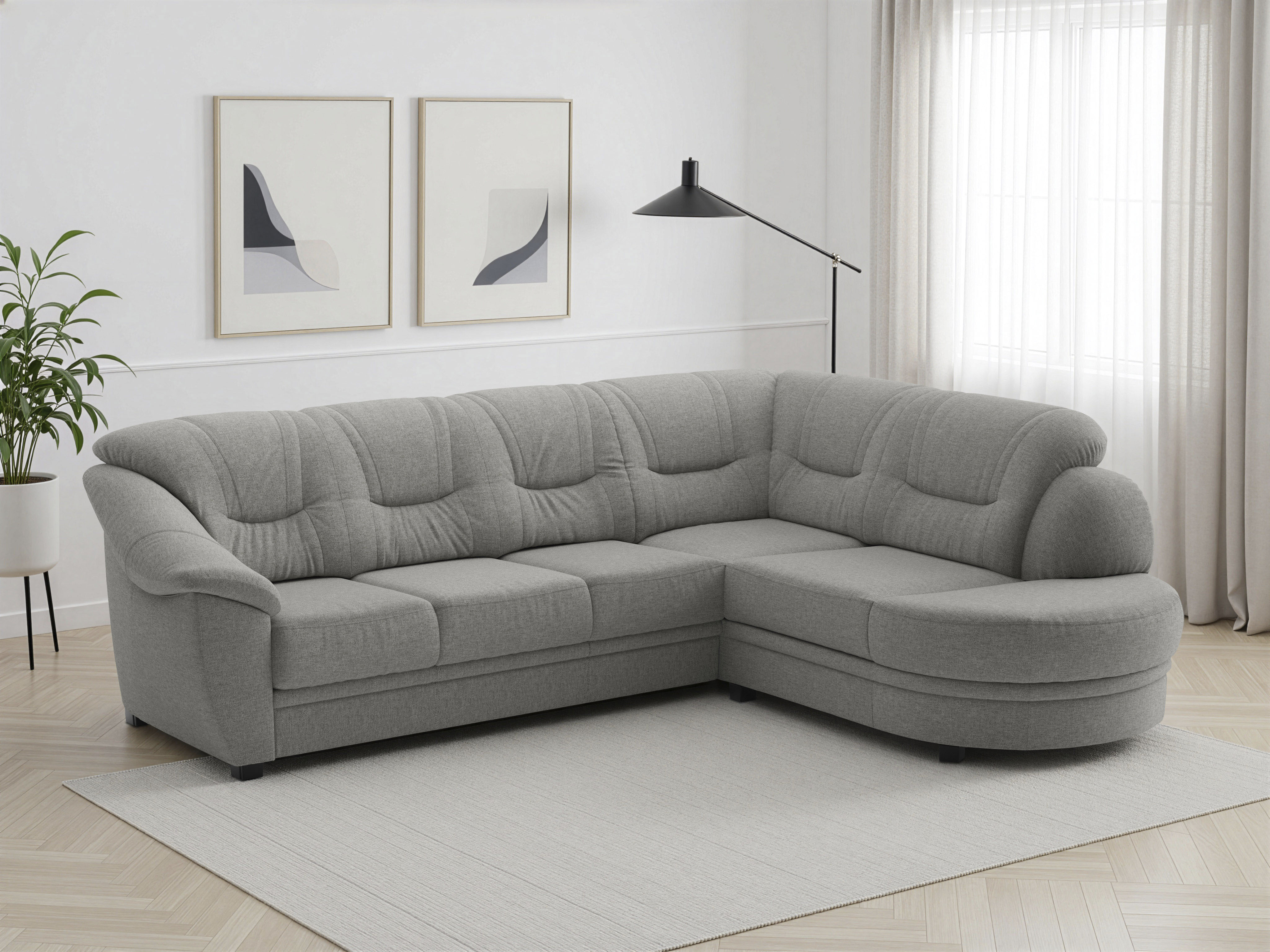 sit&more Ecksofa "Savona L-Form, B: 267 cm, Couch mit Federkern, Komfortsitzhöhe 46 cm" optional mit Schlaffunktion