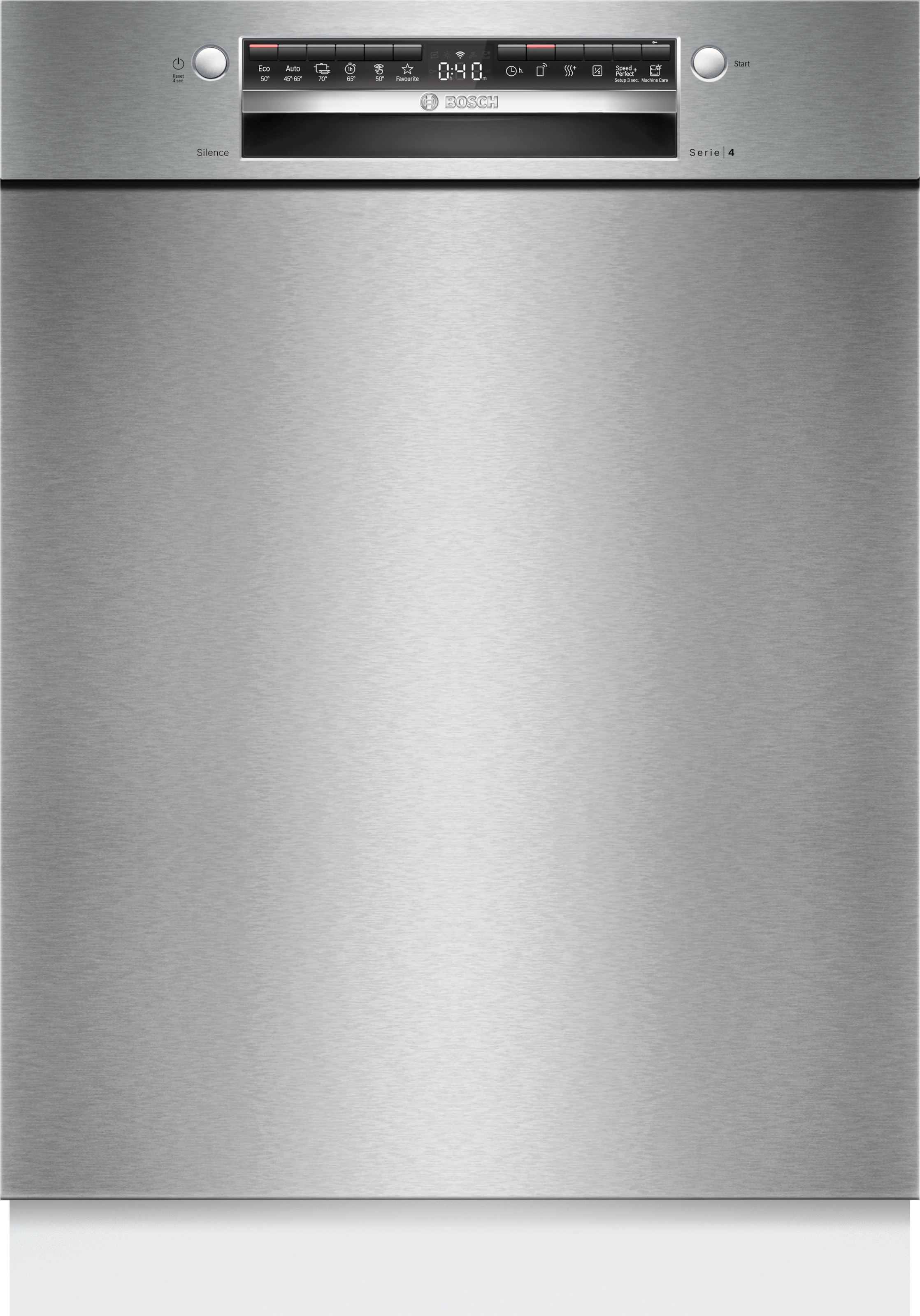 BOSCH Unterbaugeschirrspüler "SMU4HVS14E", B:59,8cm H:81,5cm T:57,3cm, silber, Geschirrspüler, Mit 3-fach Rack Matic & flexiblen Körben