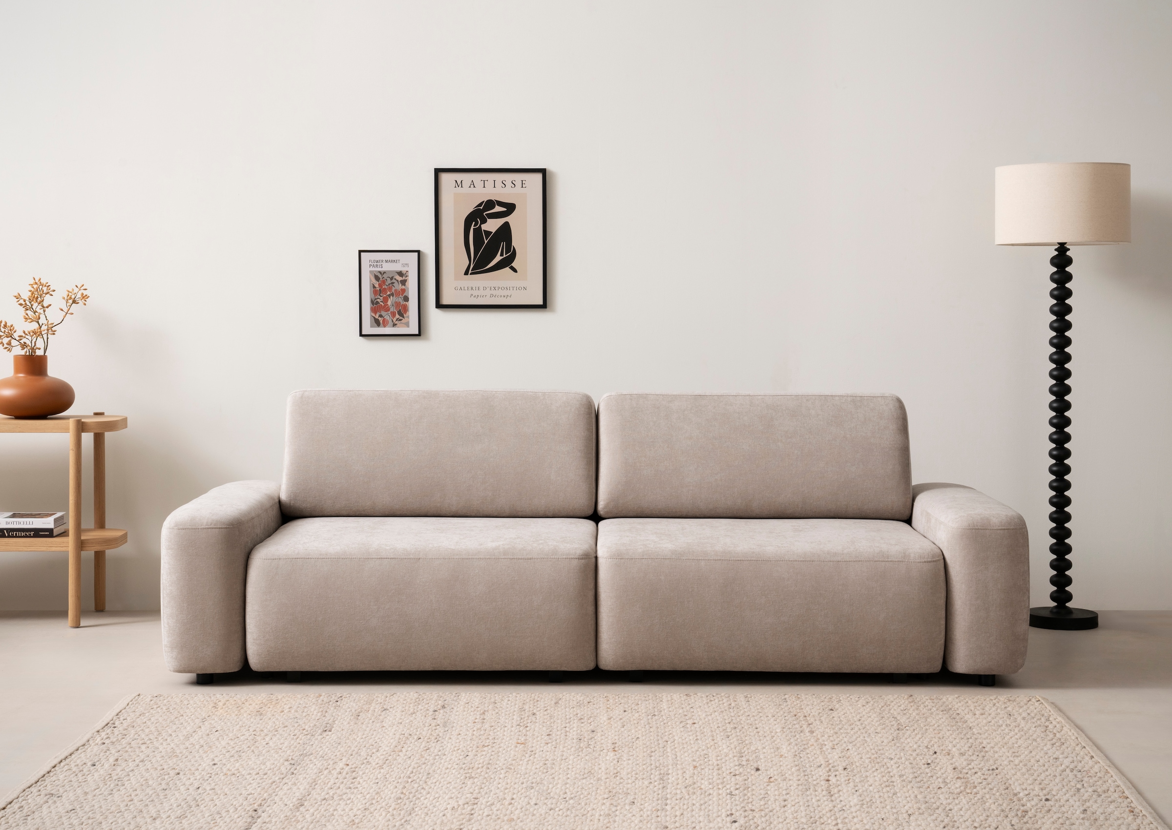 Home affaire 3-Sitzer "TORGE (257cm), Sofa,Schlafsofa in Cord, Samtvelours, günstig online kaufen