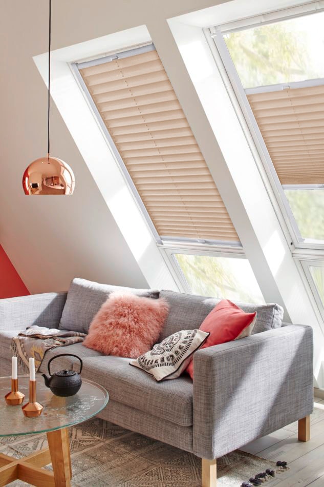 sunlines Dachfensterplissee »StartUp Crepe«, verspannt, BAUR mit | kaufen Führungsschienen Style Lichtschutz
