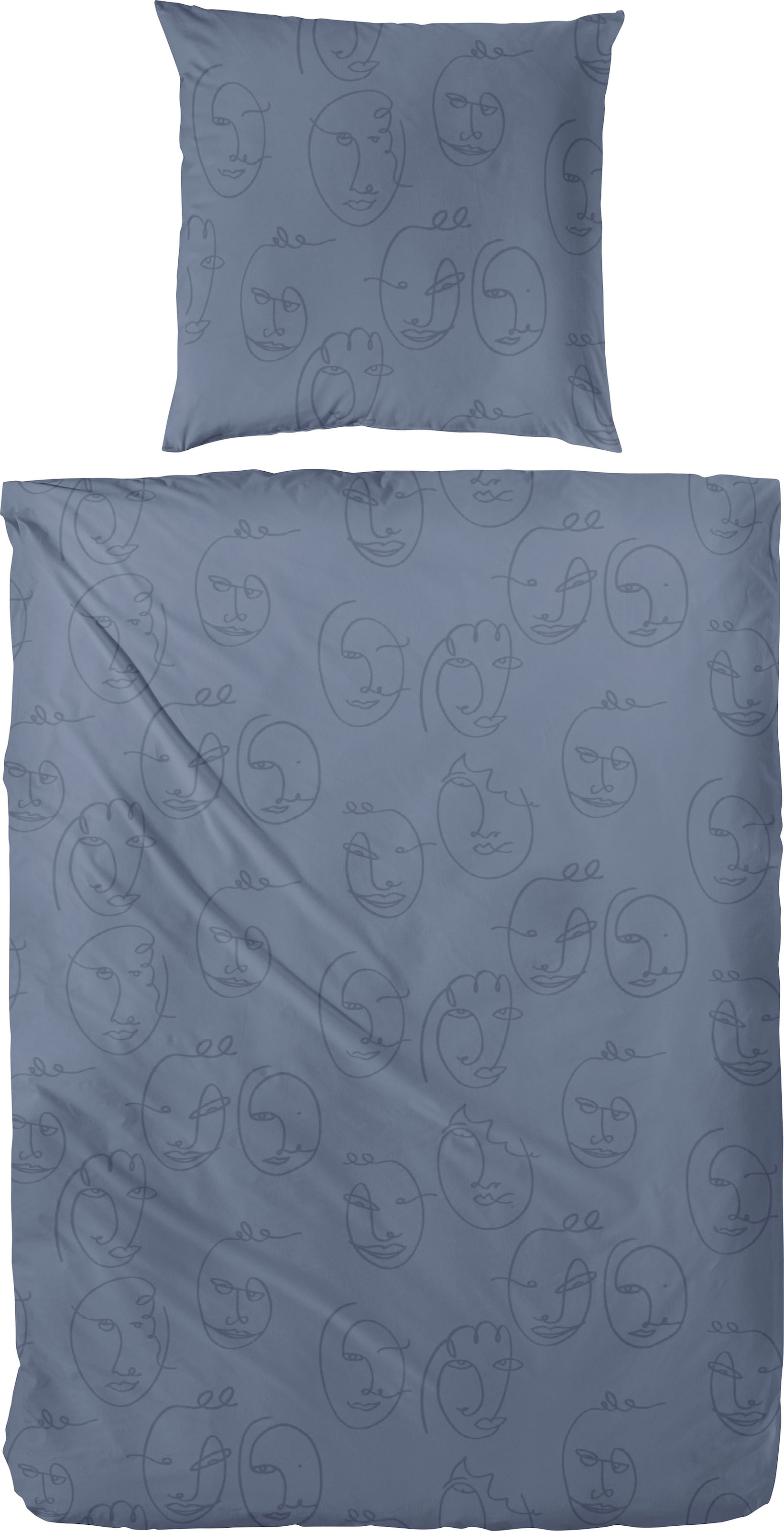 Primera Bettwäsche "Faces" 2 Stk. mit modernen Gesichtern günstig online kaufen