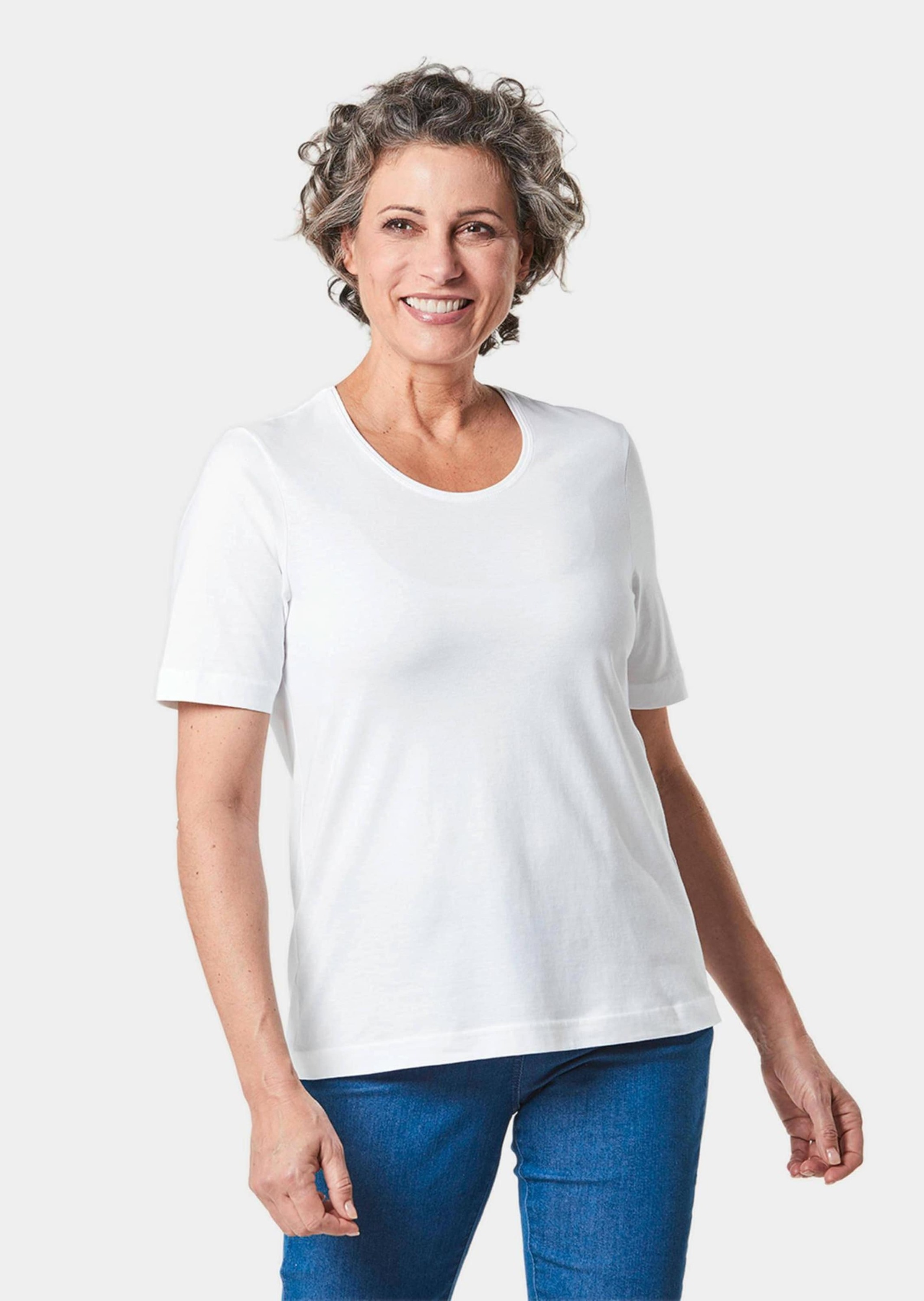 GOLDNER Langarm-Poloshirt »T-Shirt Basic T-Shirt aus reiner Baumwolle«