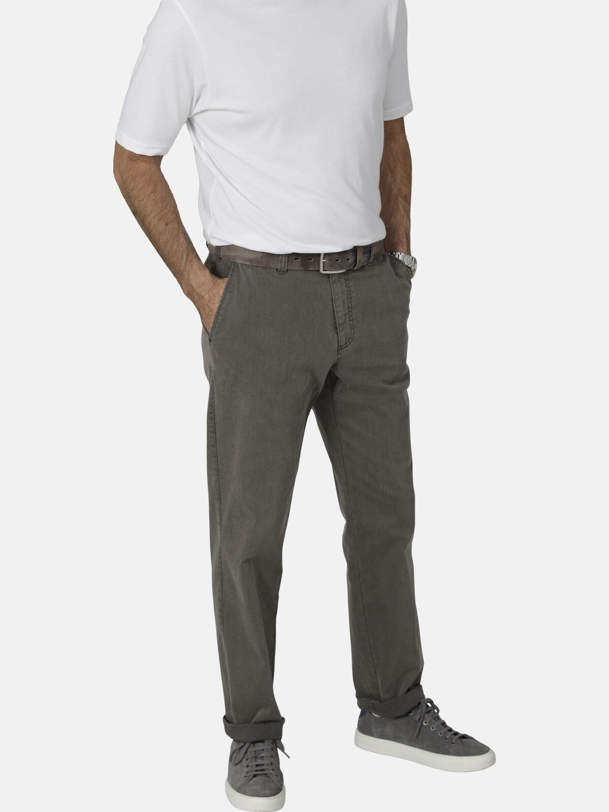 Bequeme Jeans BABISTA "Hose QUERELLO", Herren, Gr. 58, N-Gr, grau, Obermaterial: 78% Baumwolle CO. 21% Polyester COOLMAX PES(Coolmax). 1% Elasthan EL., Jeans