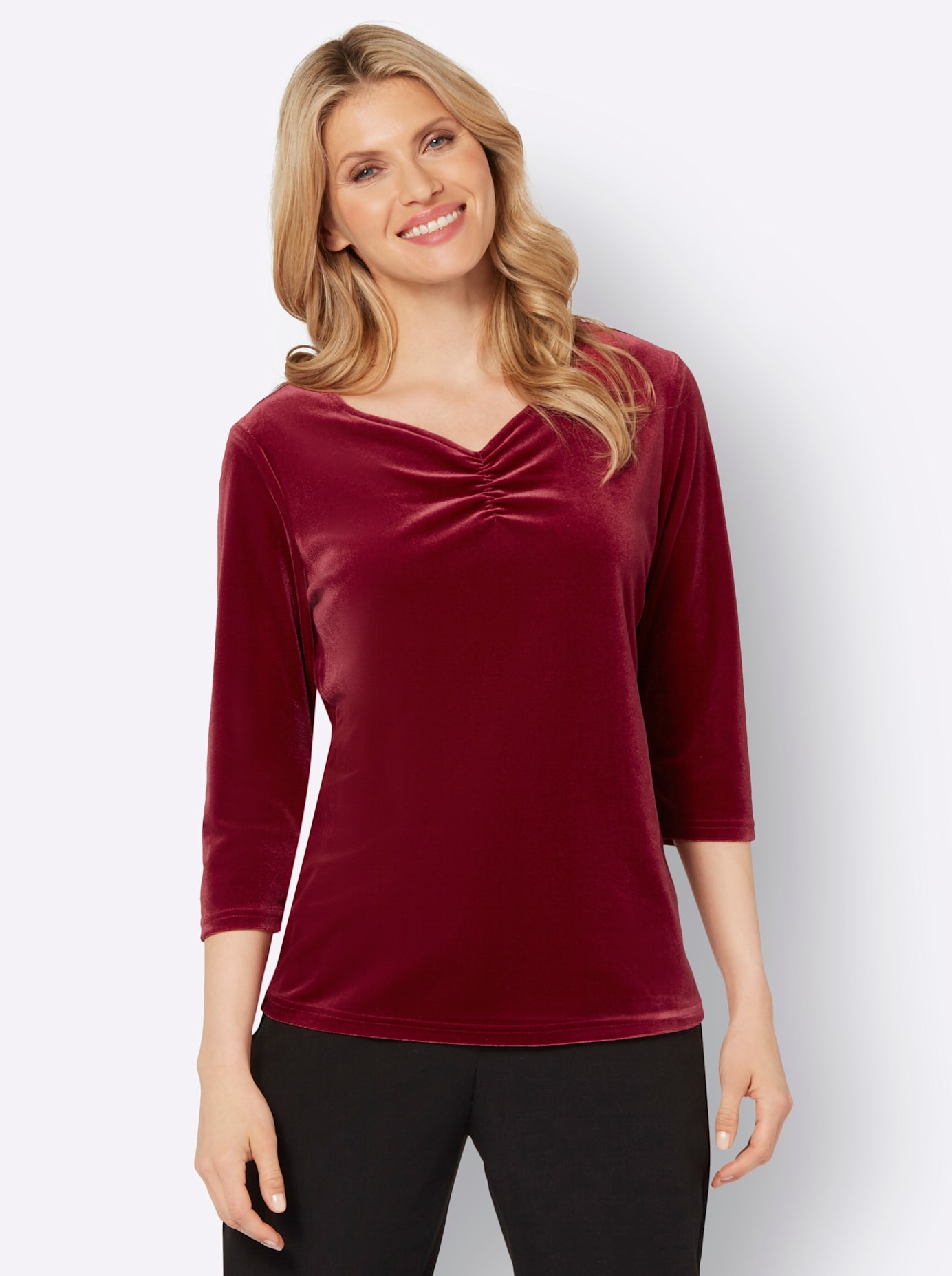 Classic Basics 3/4-Arm-Shirt "Samtshirt" 1 Stk. günstig online kaufen