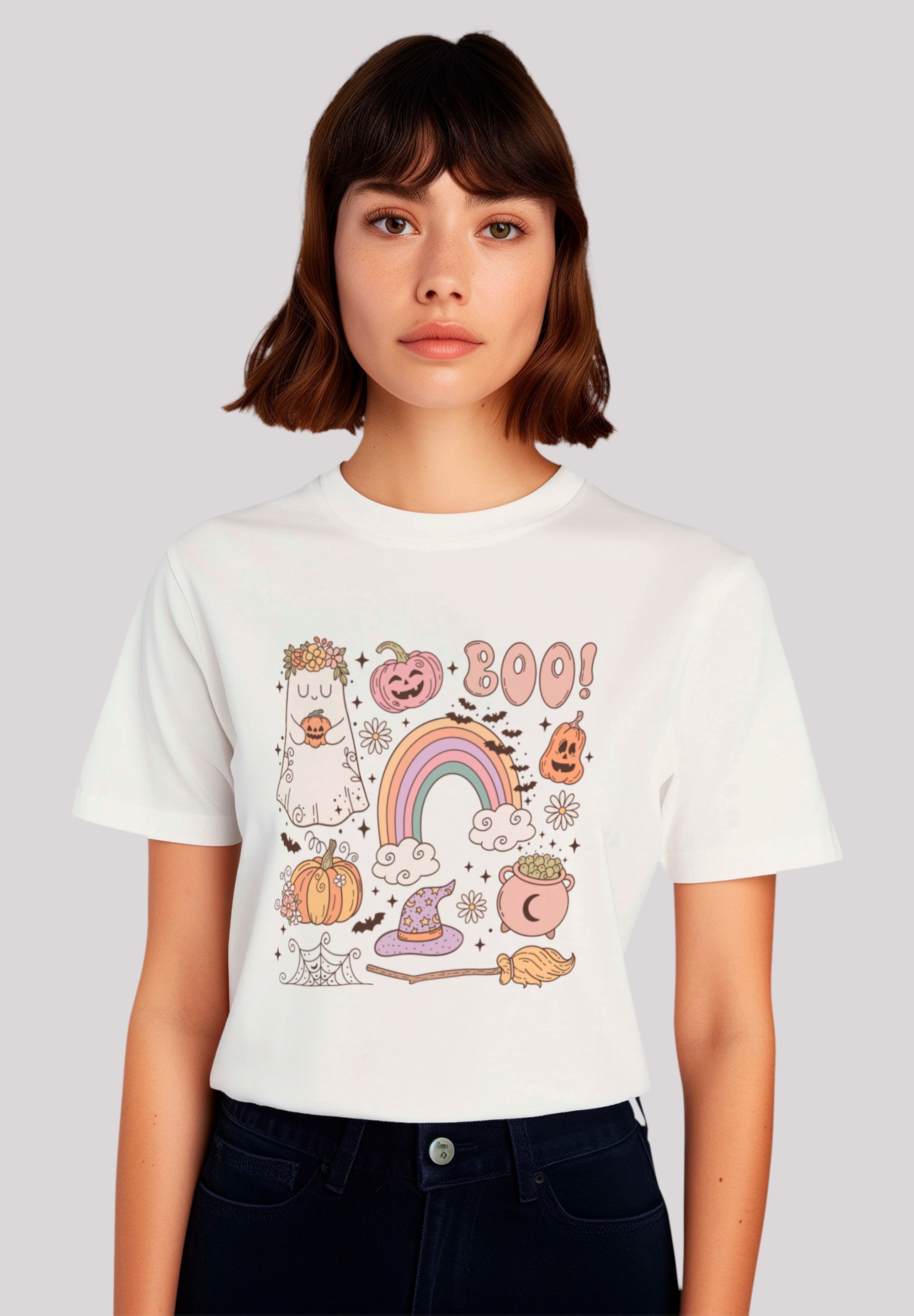 F4NT4STIC T-Shirt "Retro Halloween Boo", Premium Qualität, Unisex Schnitt günstig online kaufen