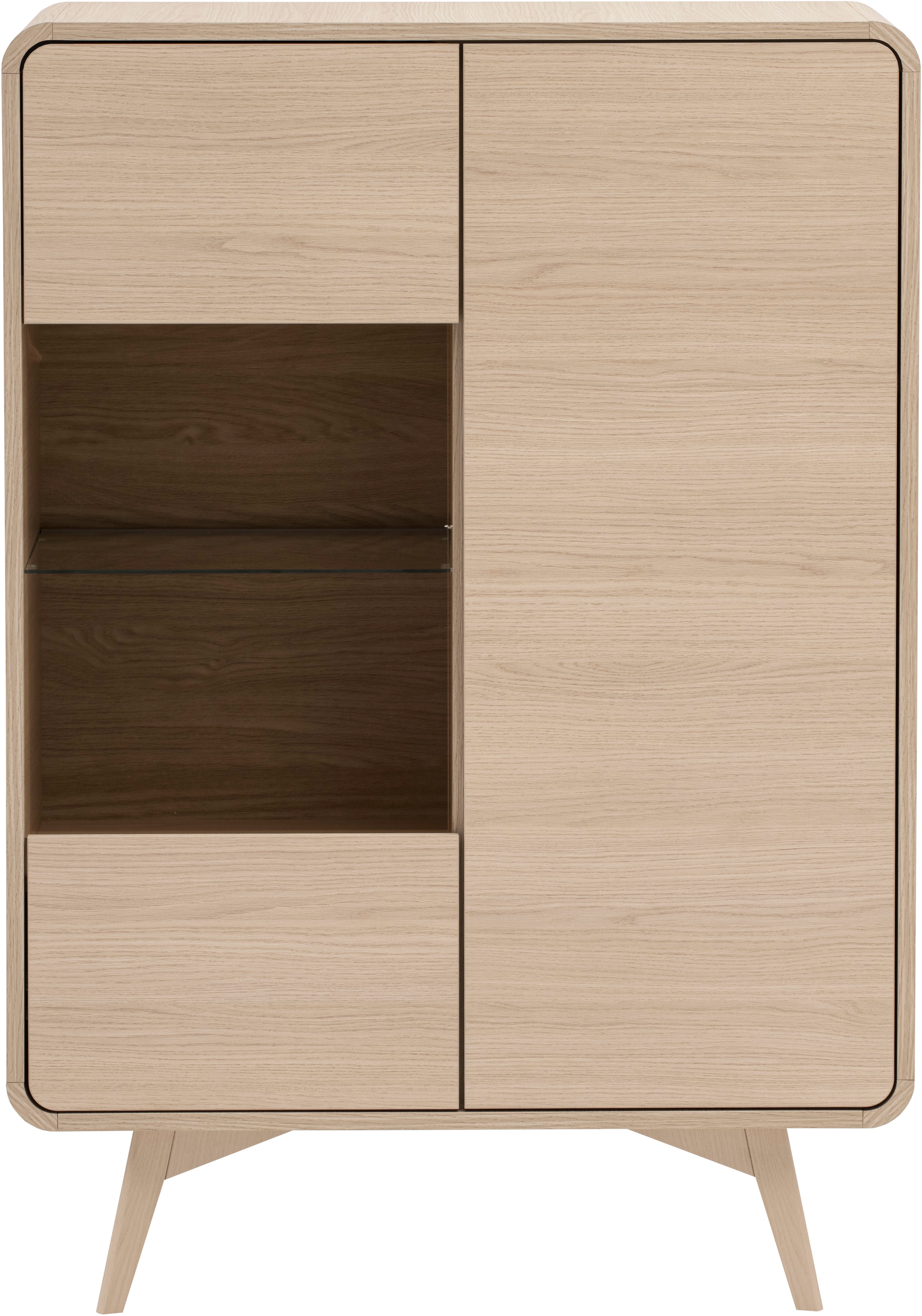 Home affaire Vitrine »Torsby, moderne Glasvitrine, Stauraumelement, Schrank« abgerundete Ecken, ausreichend Stauraum, vielseitig einsetzbar