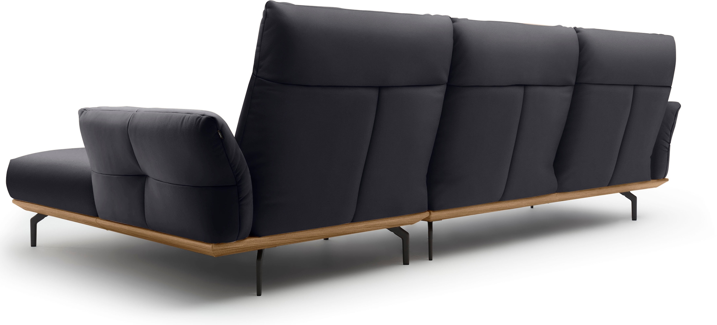 Creation BY ROLF BENZ Ecksofa »CR.460«, Sockel in Nussbaum, Winkelfüße in Umbragrau, Breite 318 cm