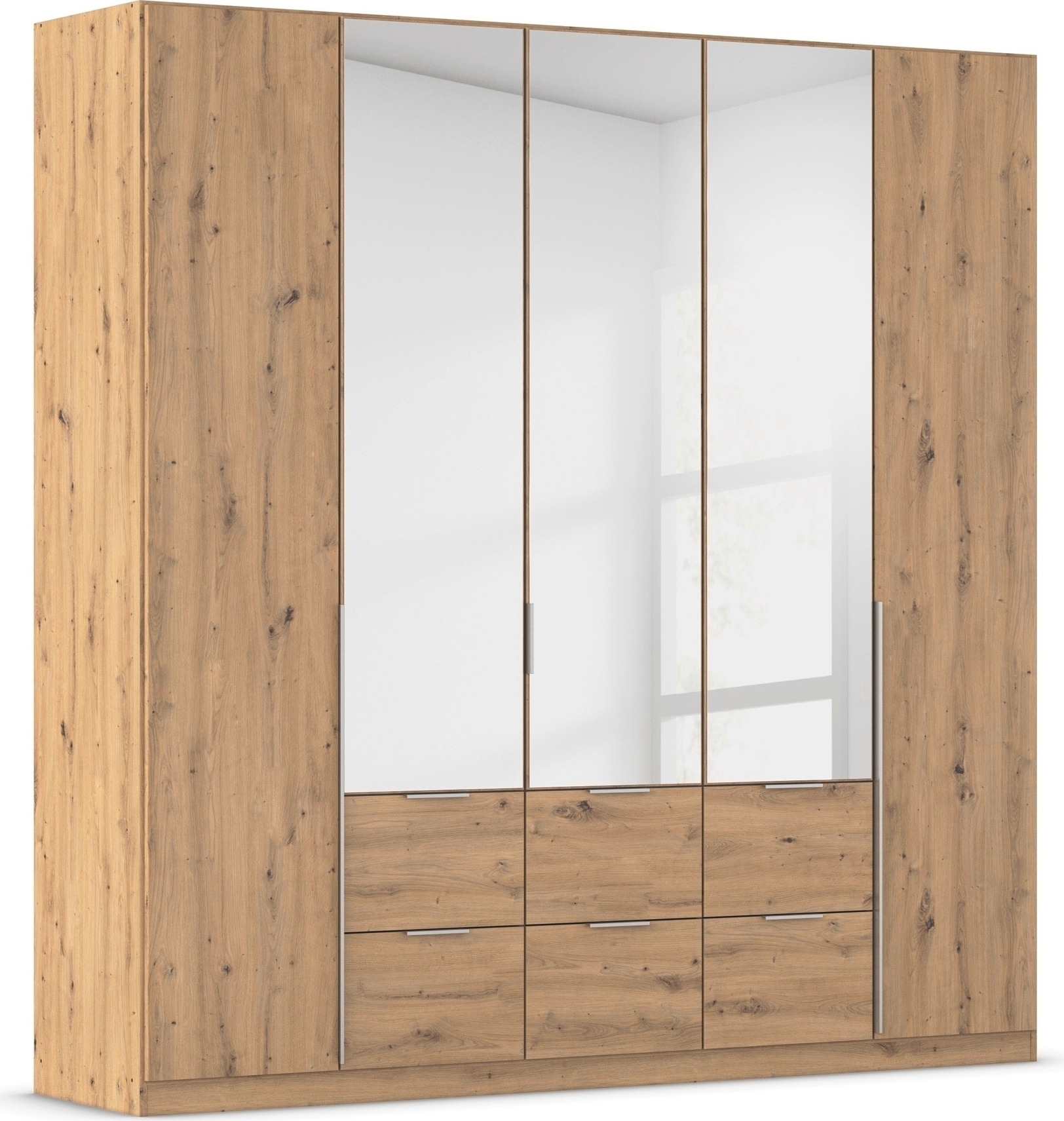 OTTO home Drehtürenschrank "Kleiderschrank Schrank Garderobe AGORDO mit Dekor- oder Hochglanzfront" in zwei Griff-Farben, Breiten 91-360 cm, mit Außenschubkästen, in 7 Breiten und 2 Höhen MADE IN GERMANY
