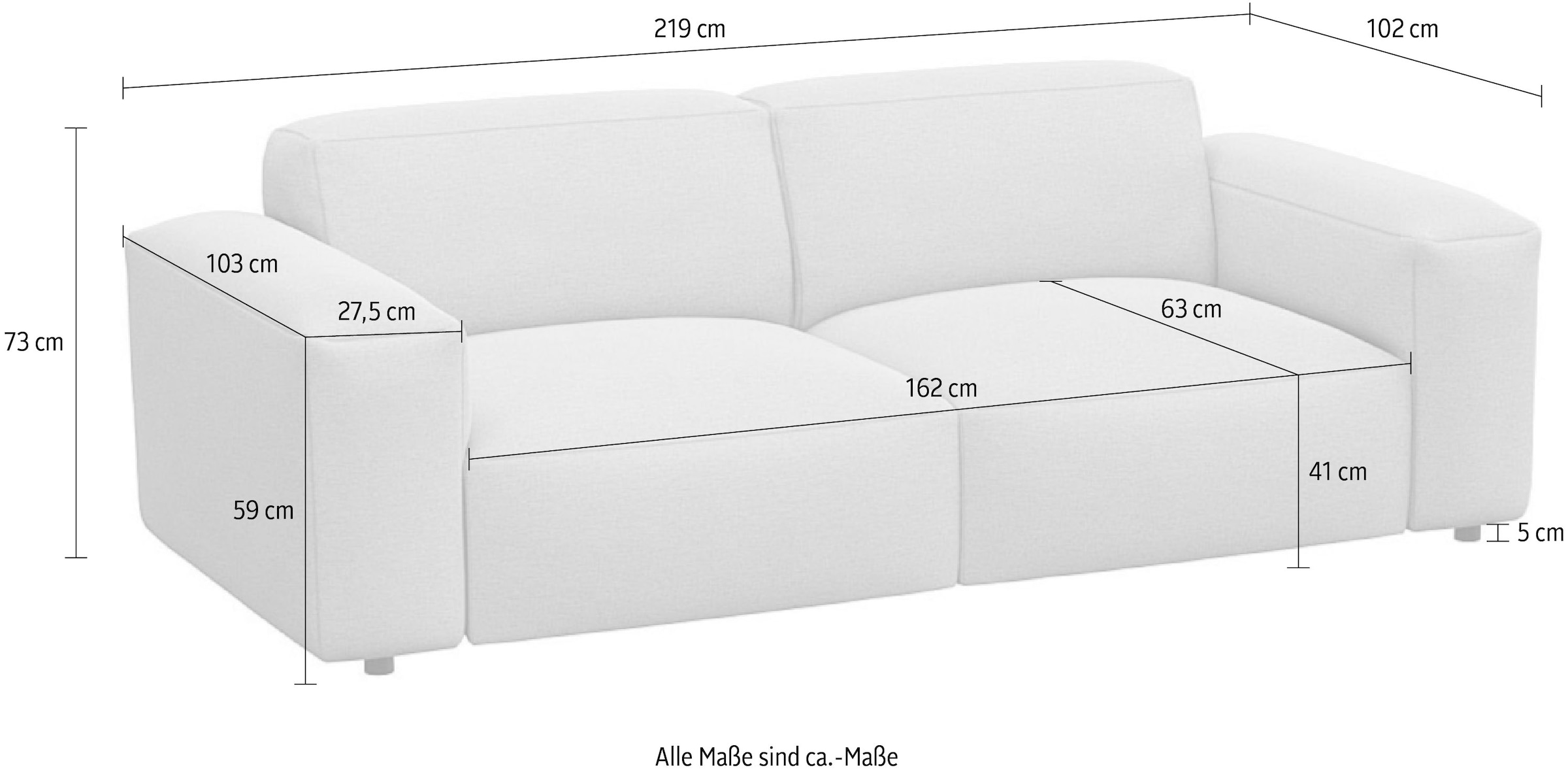FLEXLUX 2,5-Sitzer »Lucera Sofa«, modern & anschmiegsam, Kaltschaum, Stahl-Wellenunterfederung