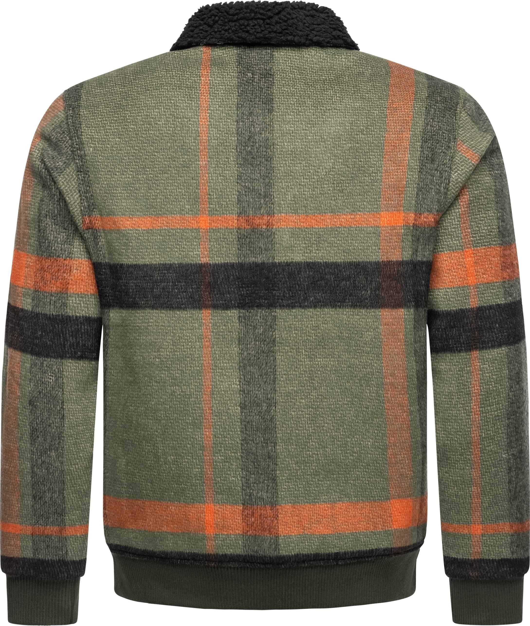 Ragwear Outdoorjacke »Sivval Check«, ohne Kapuze, Warme Herren Übergangsjacke mit kuscheligem Kragen