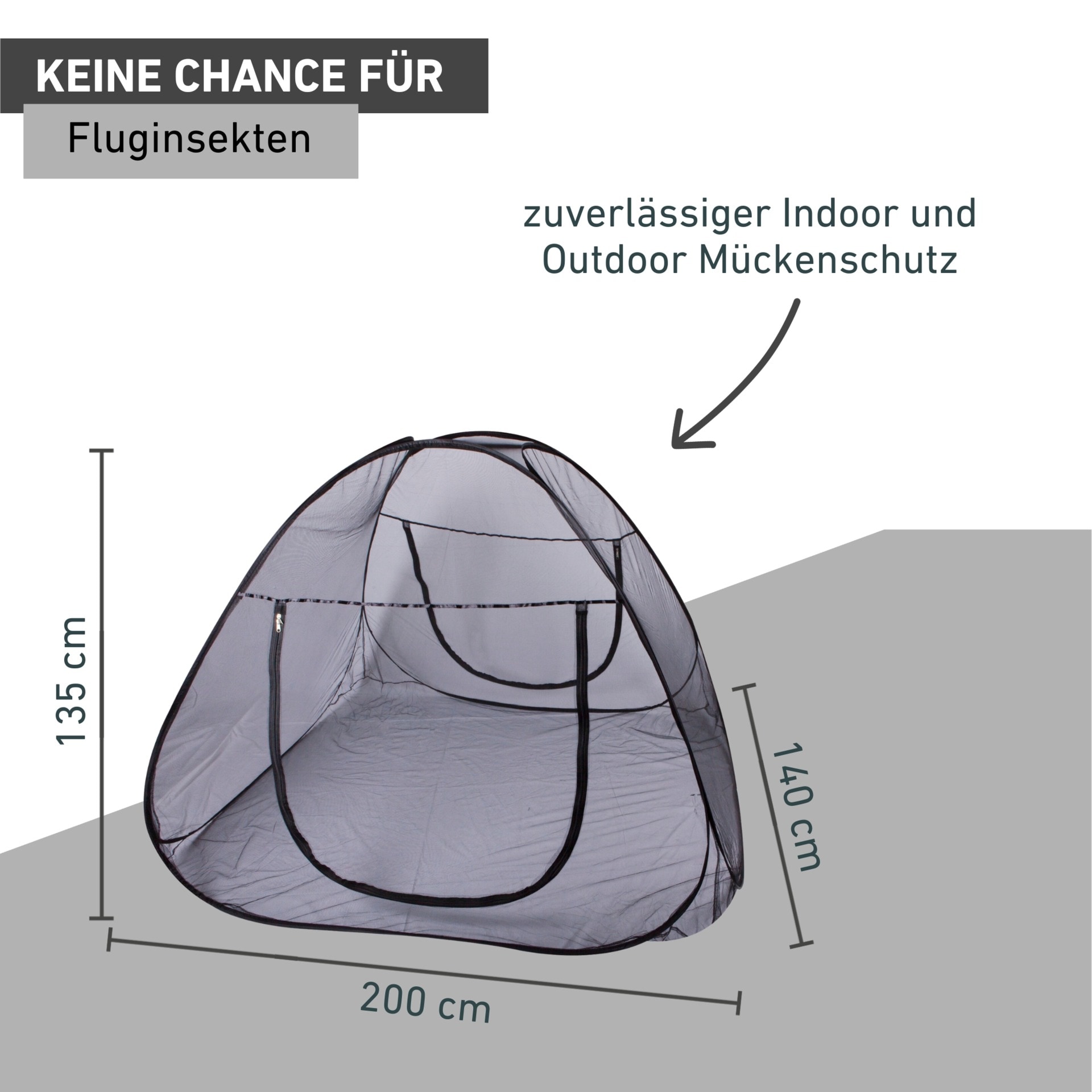Windhager Moskitonetz »Pop up, Insektenschutz-Zelt für Indoor und Outdoor geeignet« 1 Stk. tlg. Mückenschutz erhältlich in unterschiedlichen Maßen, anthrazit
