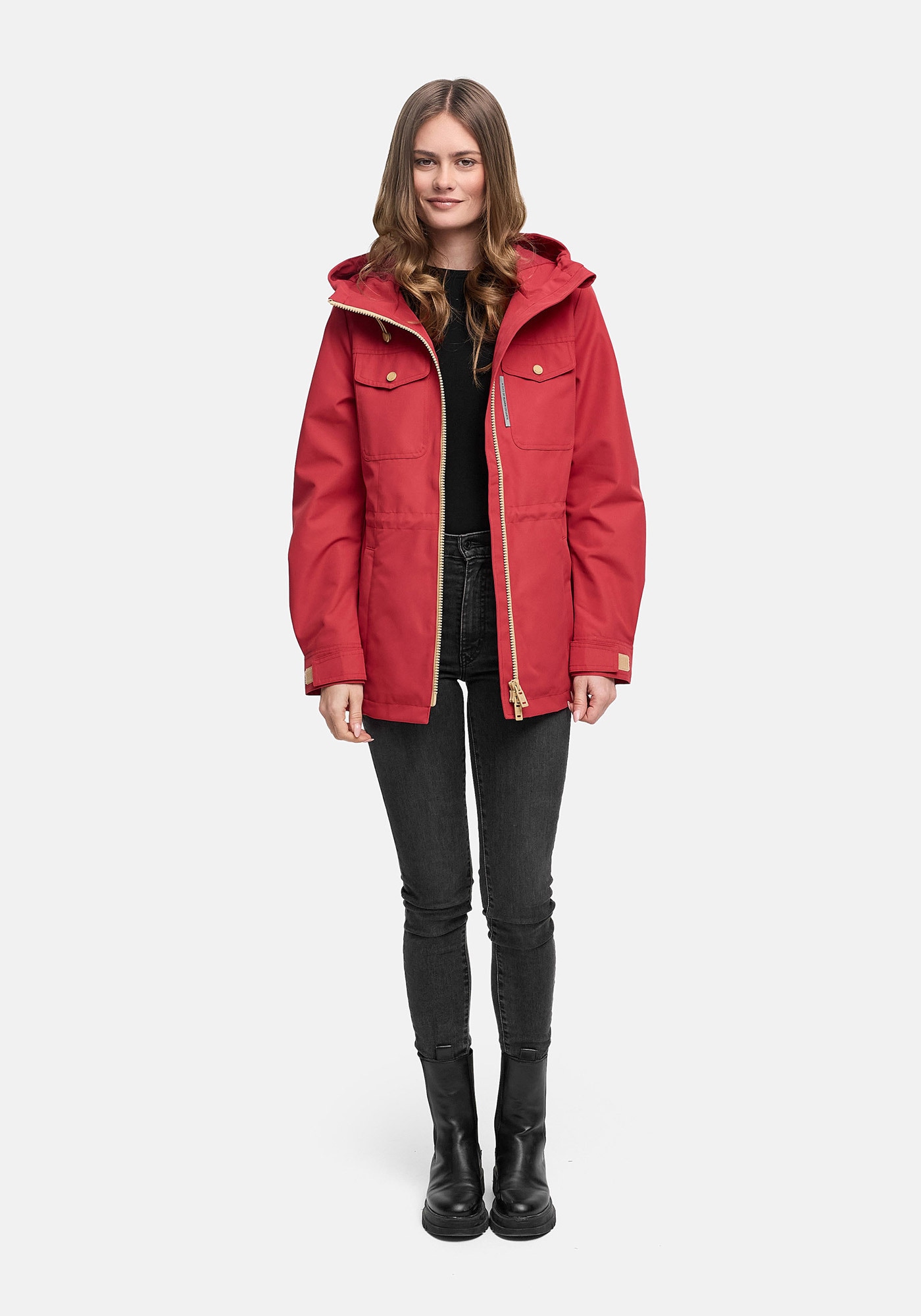 Marikoo "Sohaa" Leichte Outdoorjacke mit Kapuze und Kordelzug