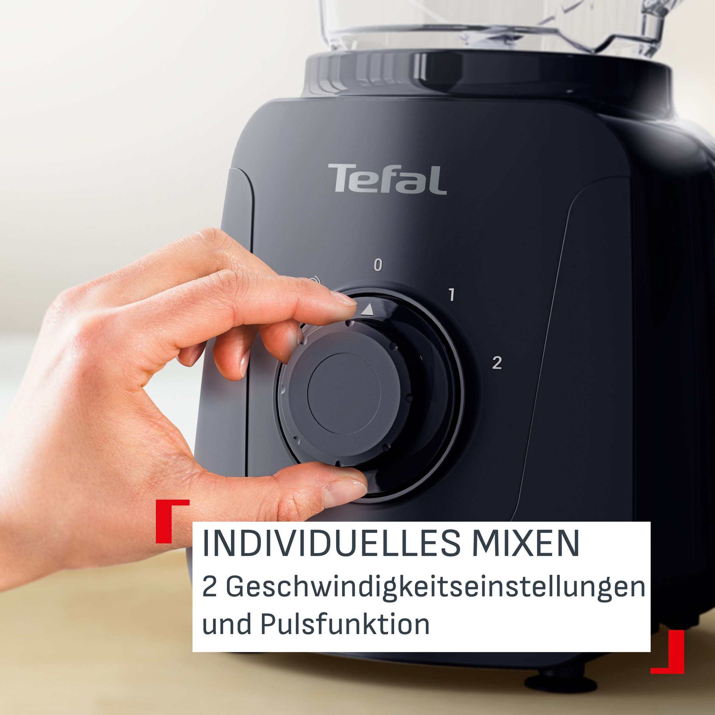 Tefal Standmixer »Blendforce Essential« 450 W 1 L, 2 Geschwindigkeitsstufen, Pulsmodus, inkl. Zerkleinerer