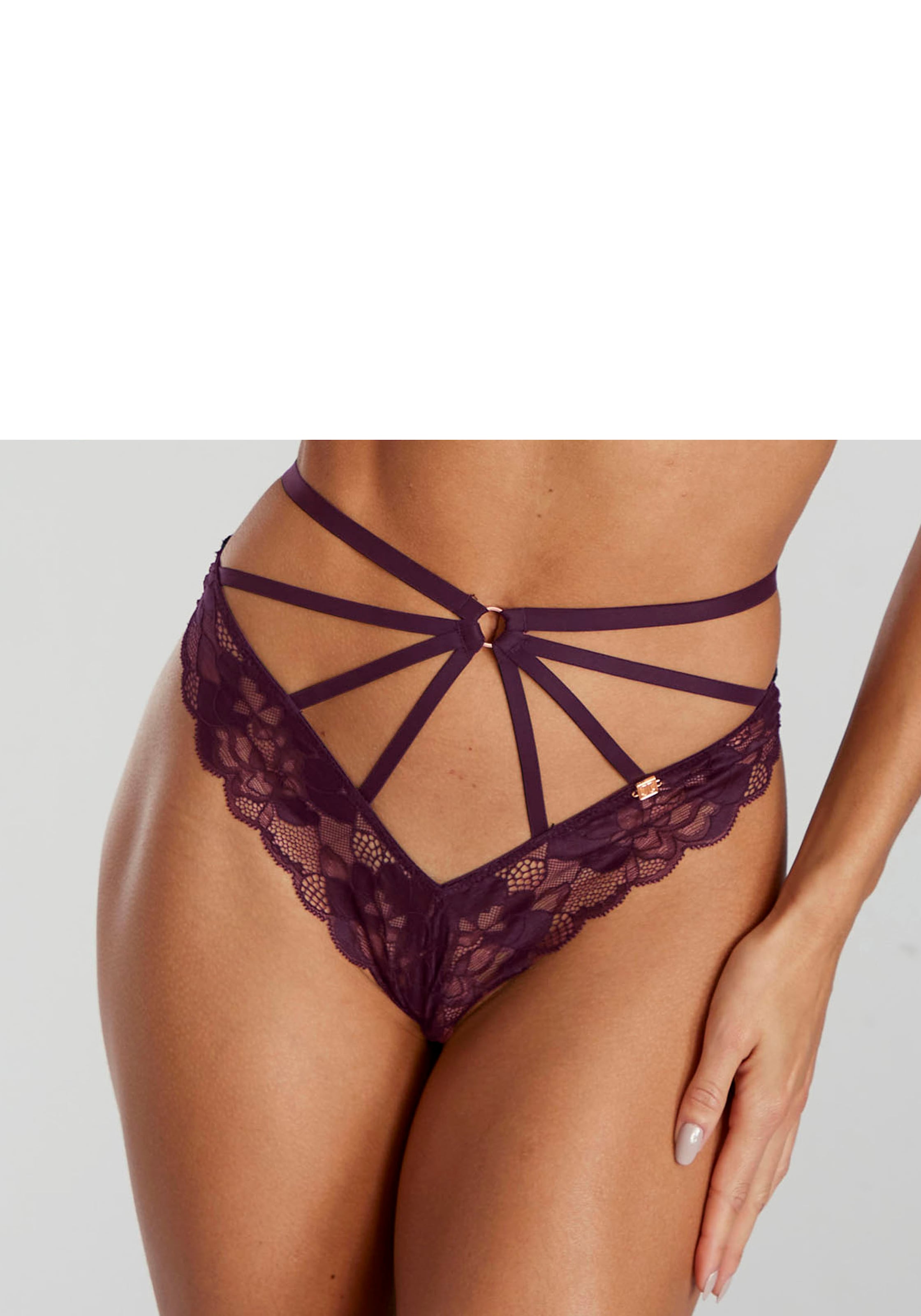 JETTE Tanga "aus Spitze mit verführerischem Bänder-Design" sexy Unterwäsche, sexy Dessous, Reizwäsche