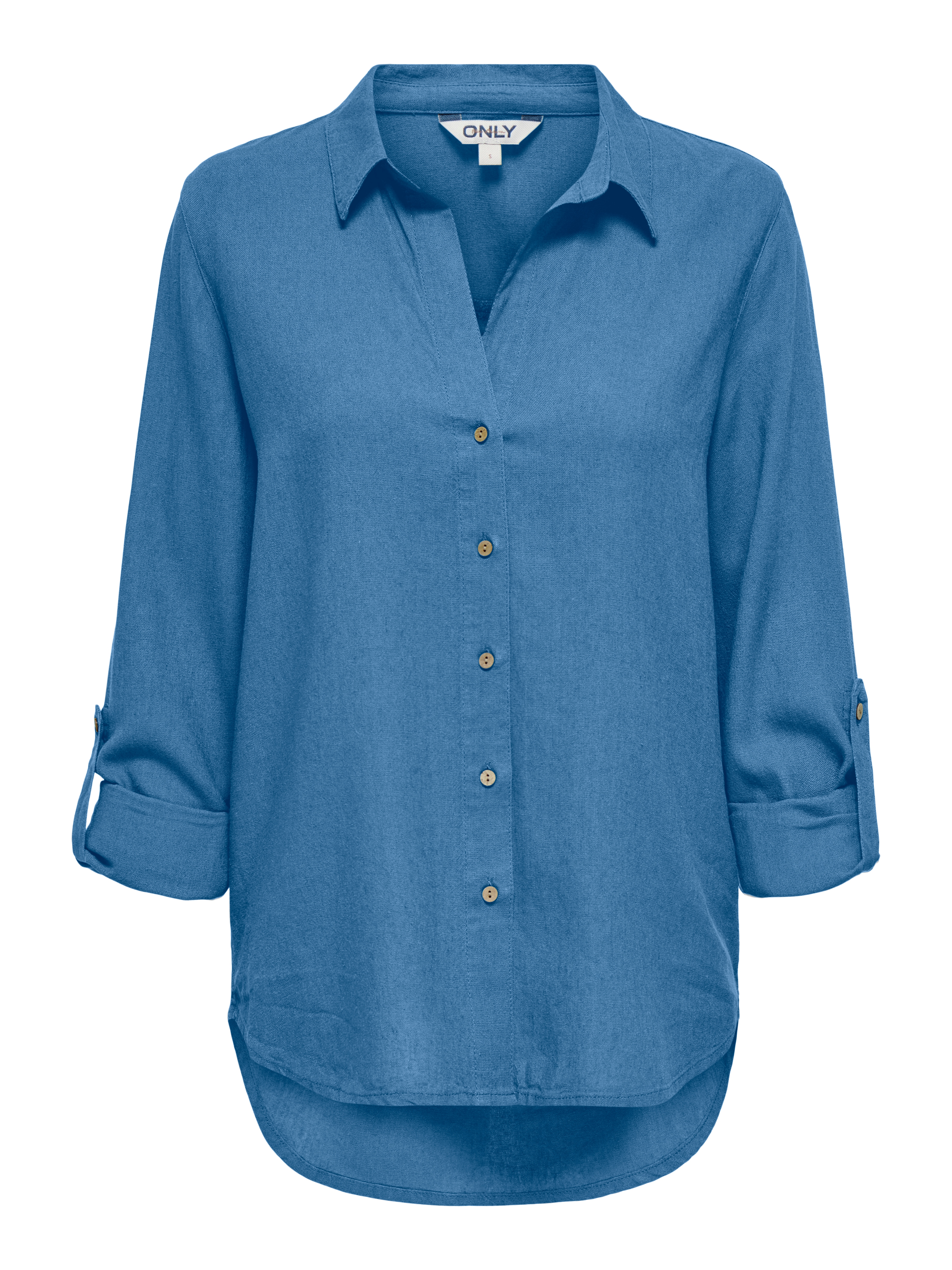 ONLY Hemdbluse "ONLGOA 3/4 STRAP LINEN BL SHIRT CC PNT" mit Leinen, umschlagbare Manschetten