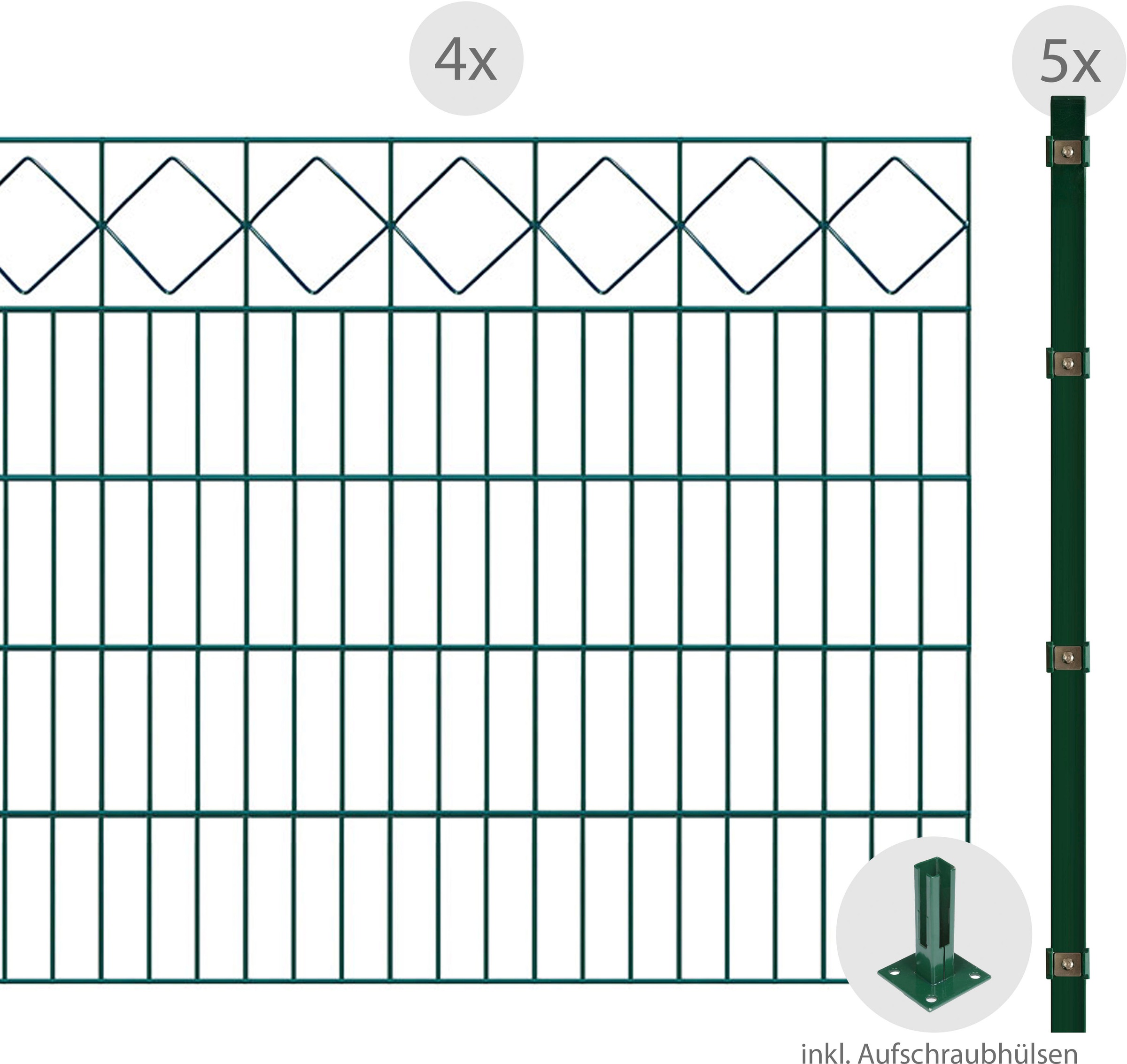 Arvotec Doppelstabmattenzaun "ESSENTIAL 100 zum Aufschrauben "Karo" mit Zie günstig online kaufen