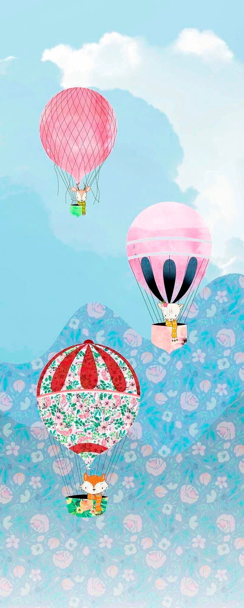 Komar Vliestapete »Happy Balloon«, (Breite x Höhe), Vliestapete, 100 cm Bahnbreite