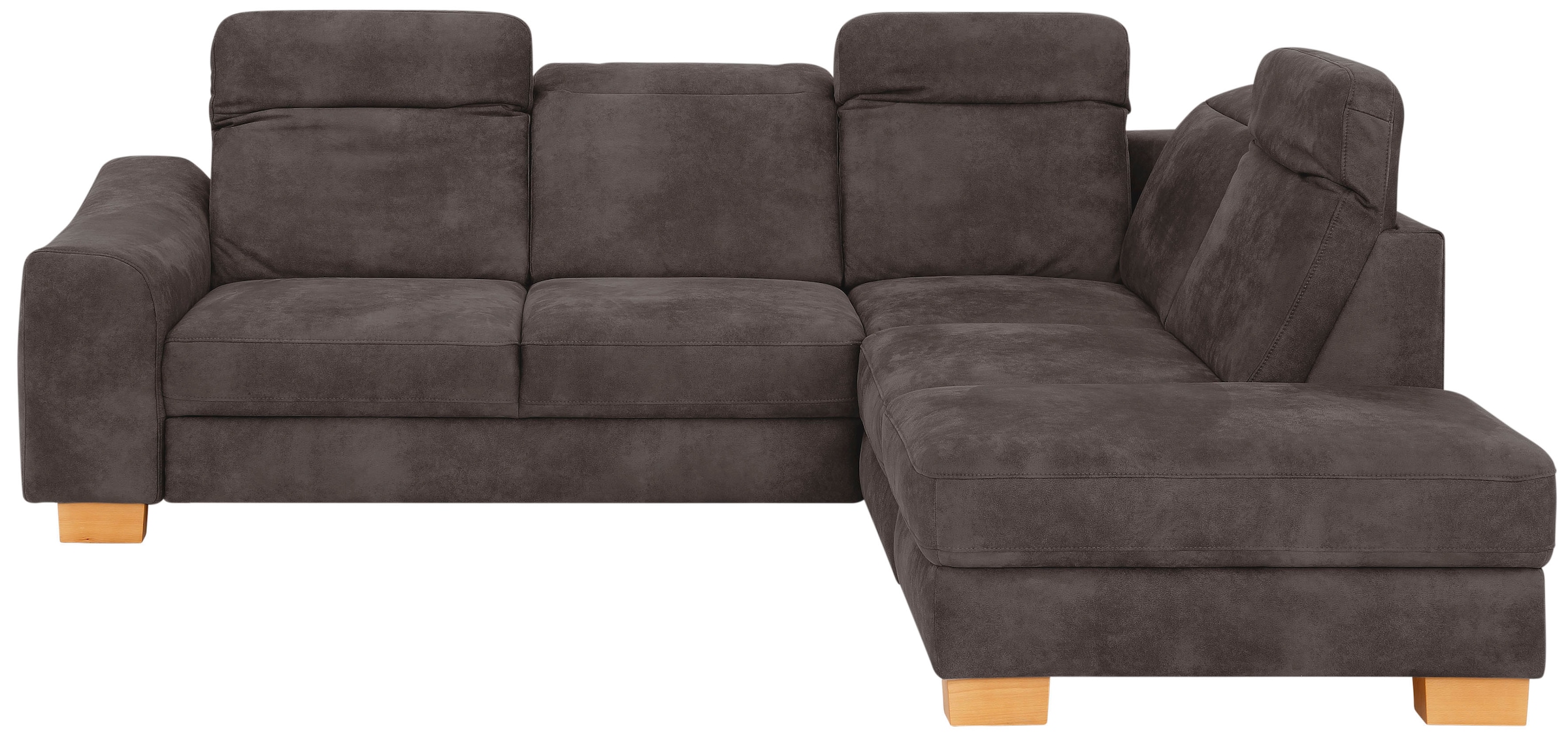 Ecksofa HOME AFFAIRE "Dundee L-Form", braun (mocca), B:263cm H:86cm T:219cm, Luxus-Microfaser Florence (100% Polyester), Sofas, Ecksofa, wahlweise mit Kopfteilverstellung und zusätzlich mit Bettfunktion