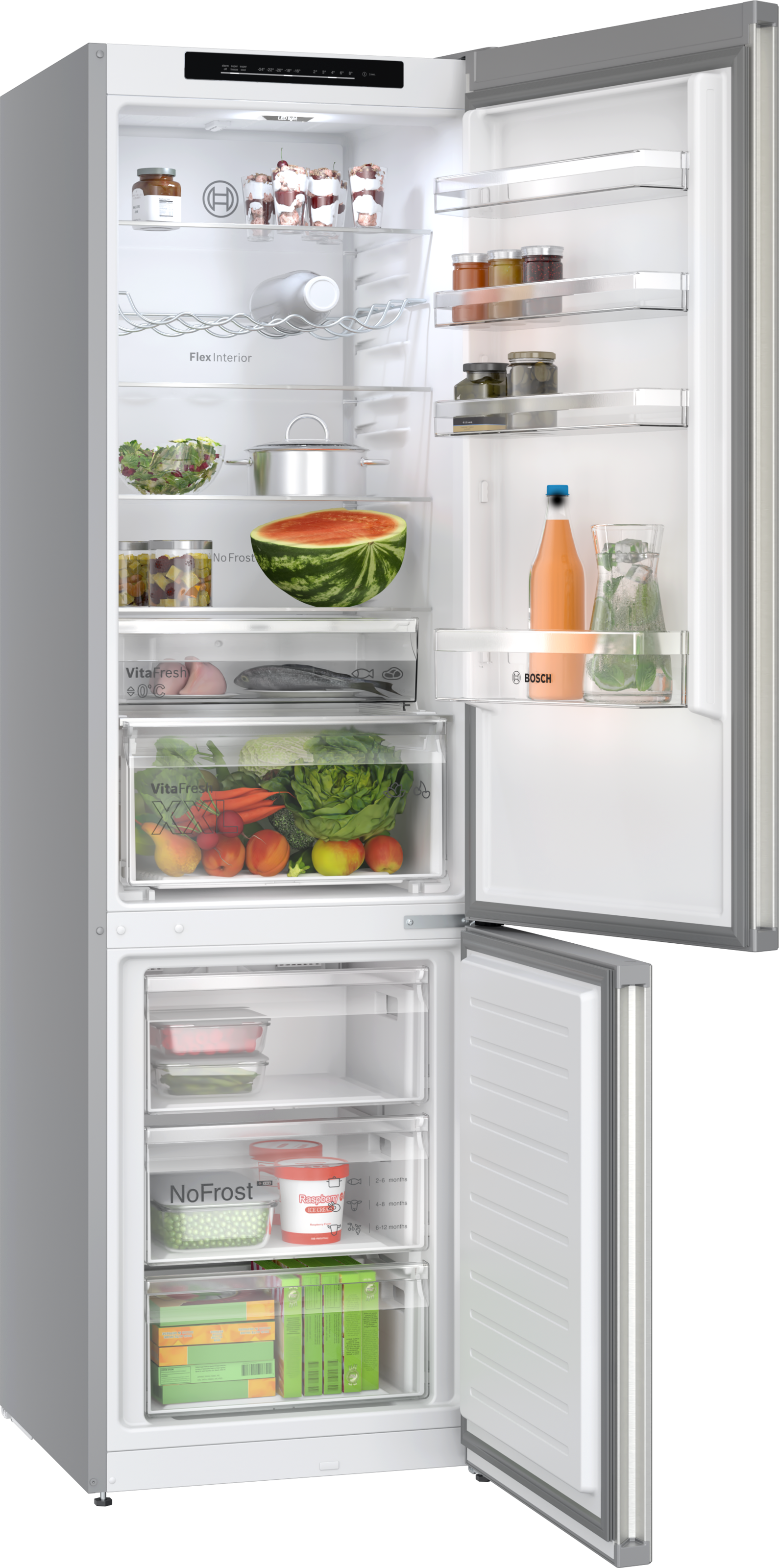 BOSCH Kühl-/Gefrierkombination Serie 4 "KGN392I1F" 203 cm hoch 60 cm breit günstig online kaufen