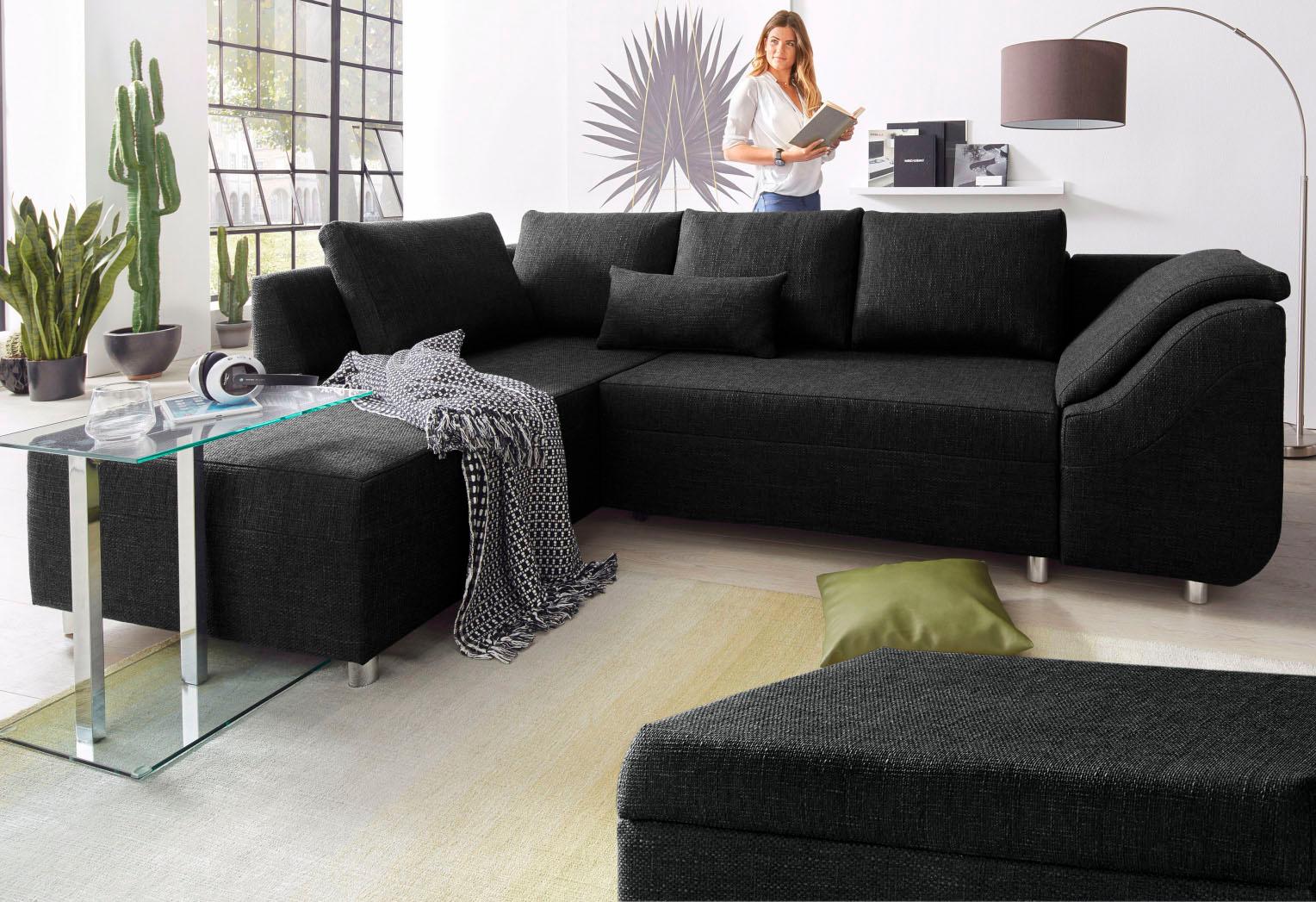 COLLECTION AB Ecksofa "Sally L-Form, B: 256 cm" 1 Zierkissen, optional Schlaffunktion & Bettkasten