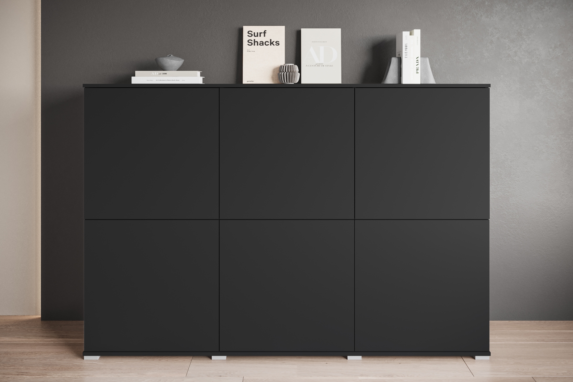 INOSIGN Highboard "Kenia, moderne grifflose Hochkommode mit 6 Türen, Breite günstig online kaufen