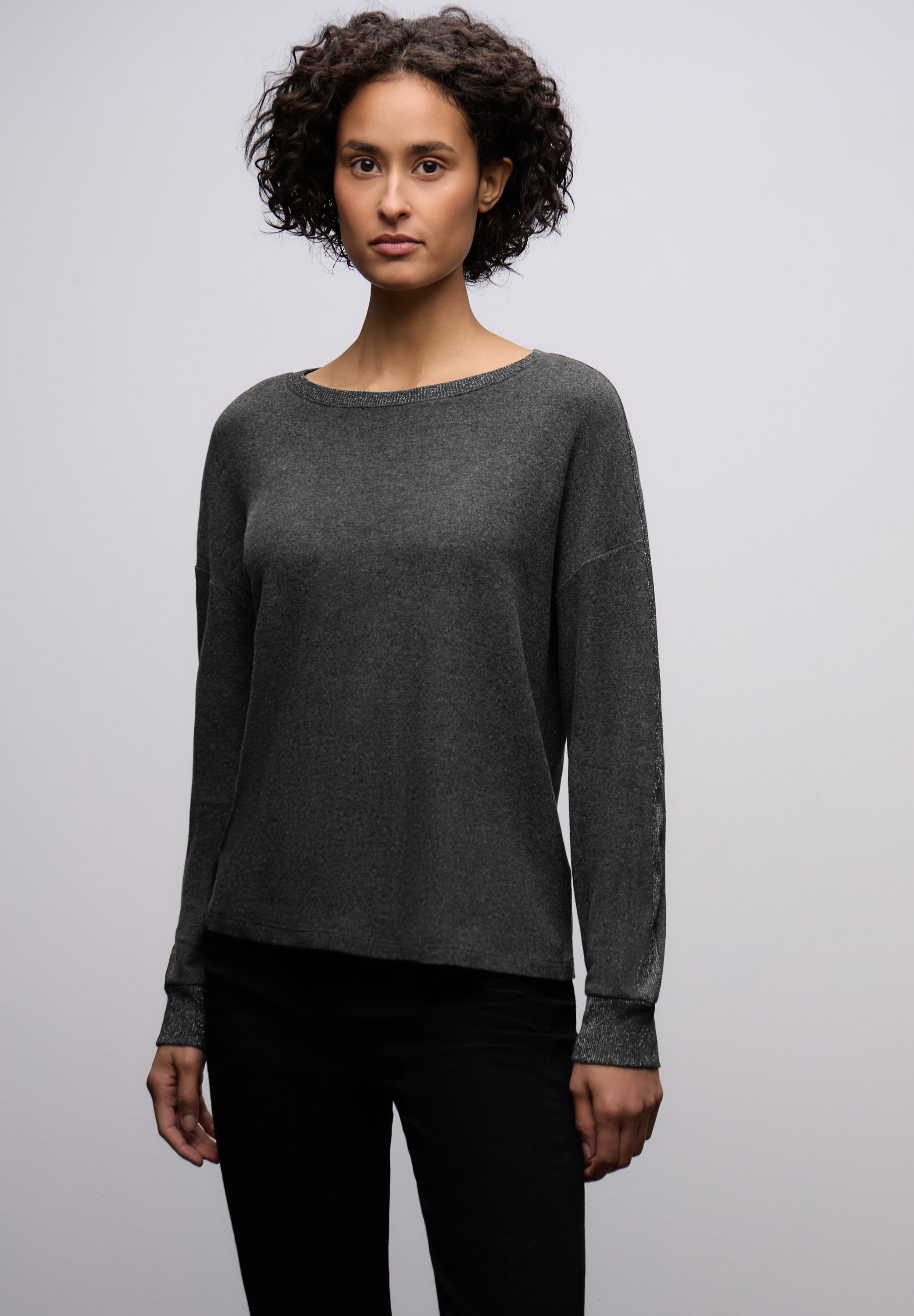 STREET ONE Langarmshirt mit Glitzer-Detail günstig online kaufen