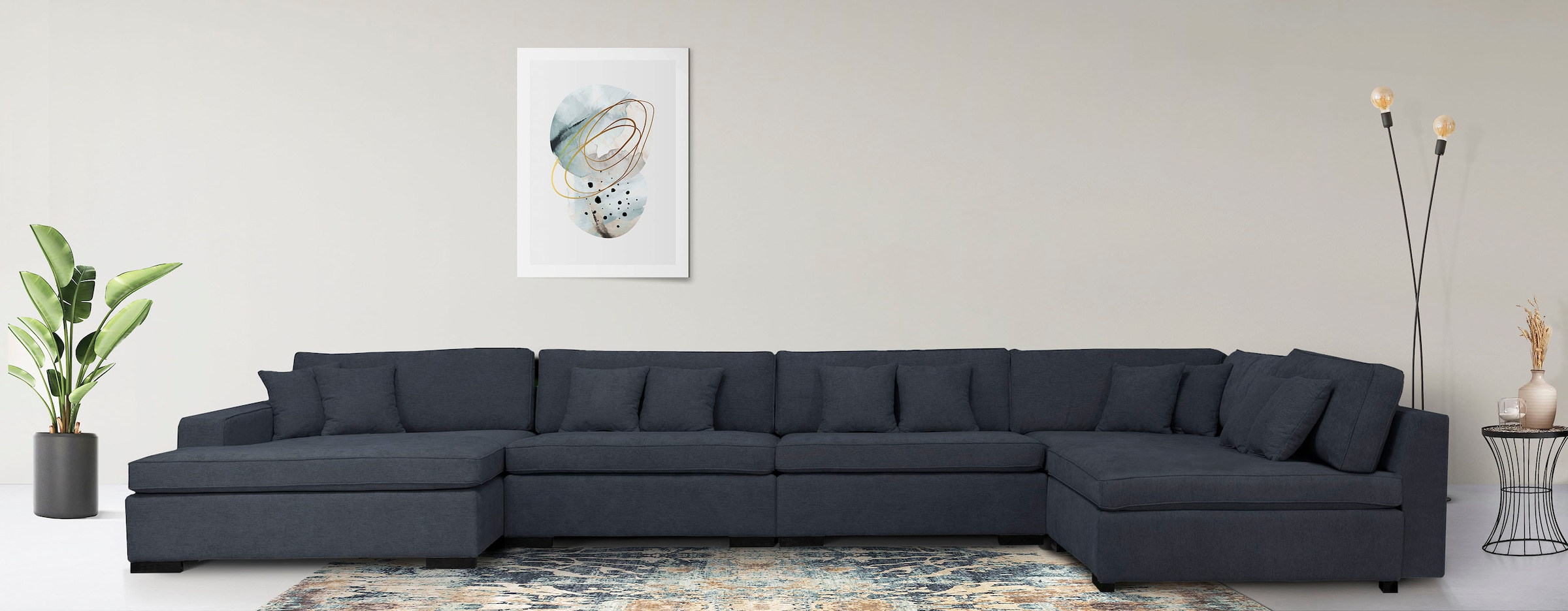 Home affaire Wohnlandschaft "Skara U-Form", Lounge-Sofa mit Federkernpolste günstig online kaufen