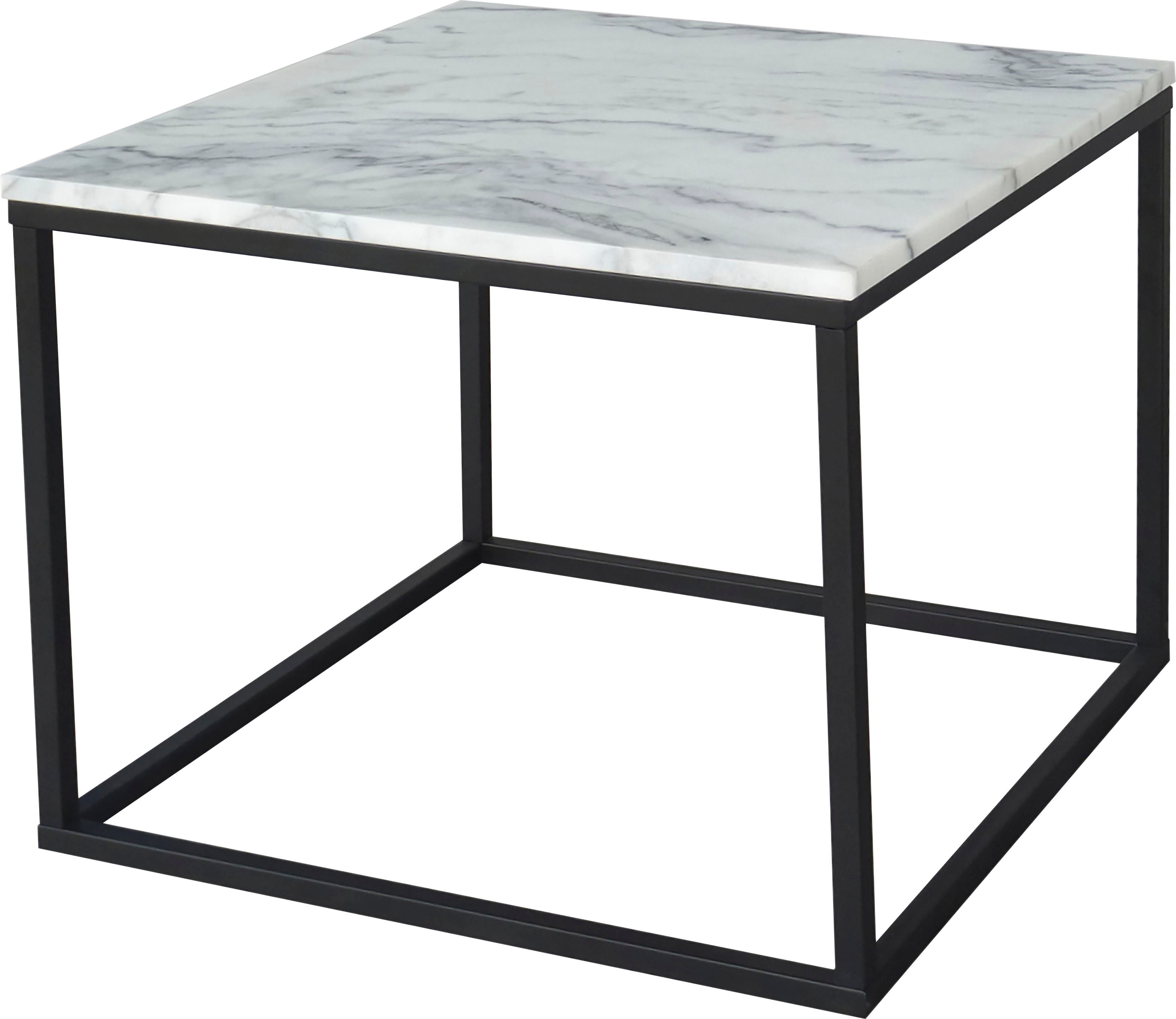SIT Couchtisch "Vilnius aus echtem Marmor – quadratisch mit Metallgestell" Echte Marmorplatte mit gerader Kante & hochwertigem Metallgestell