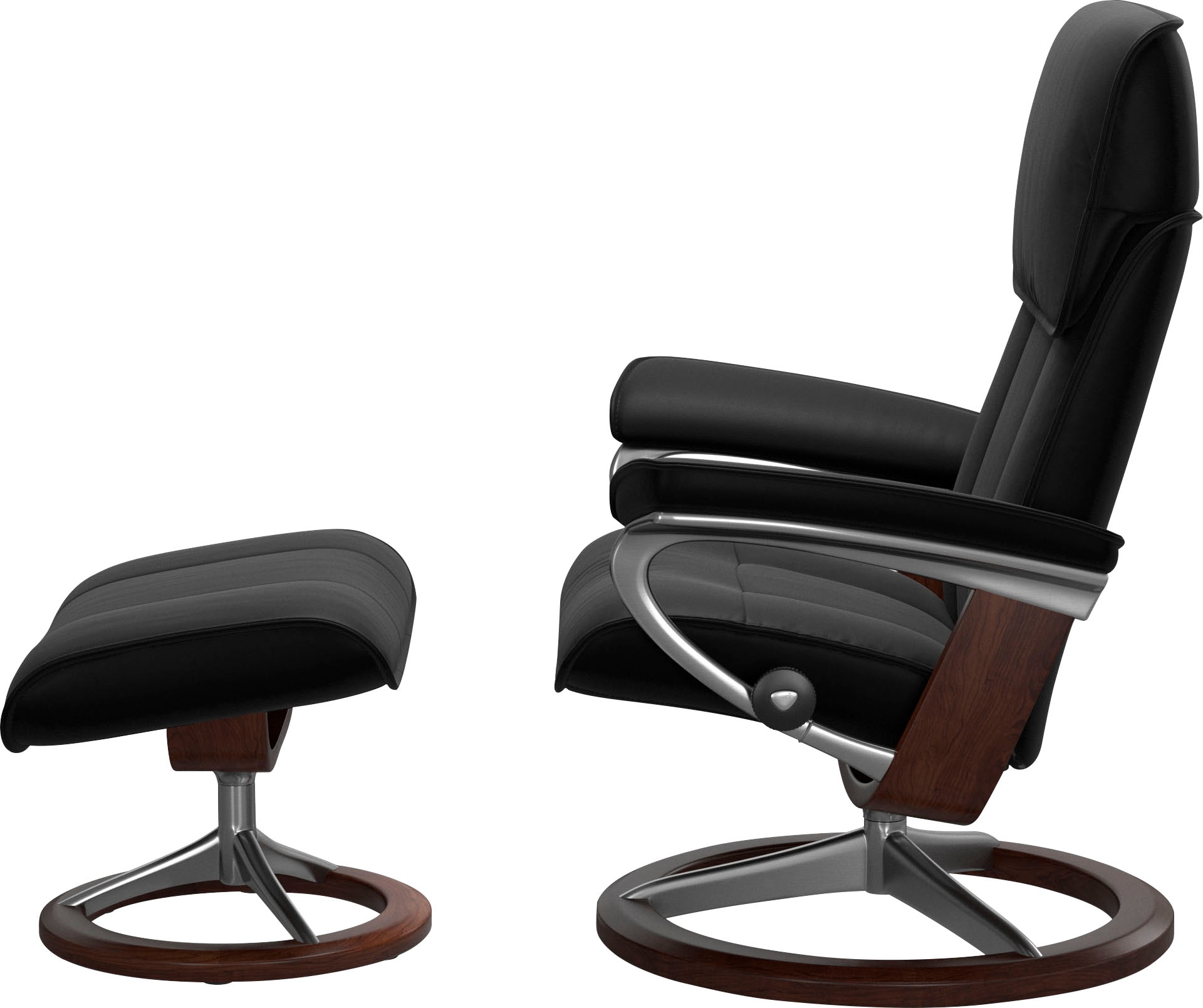Stressless® Relaxsessel »Admiral«, (Set, Relaxsessel inkl. Hocker), mit Signature Base, Größe M & L, Gestell Braun