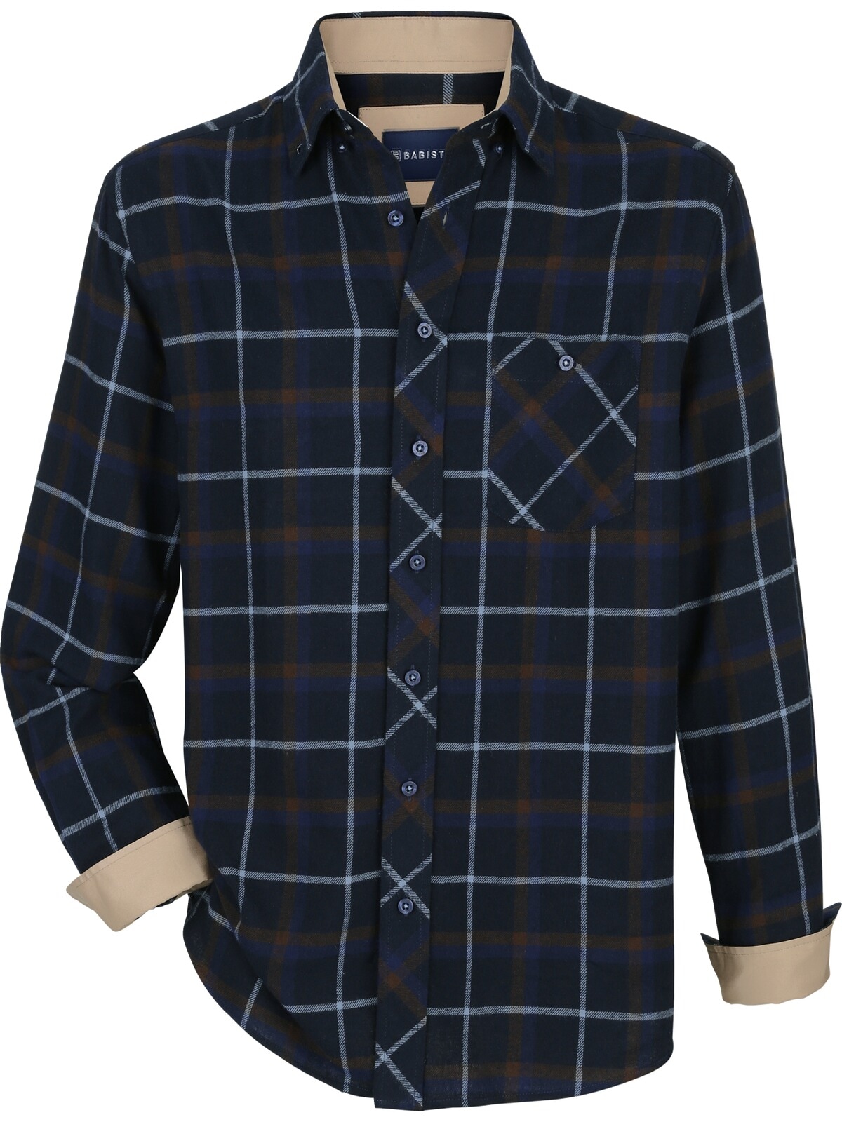 Langarmhemd BABISTA "Hemd MILANTARA", Herren, Gr. XL, weit, blau (dunkelblau kariert), Obermaterial: 100% Baumwolle CO., Hemden