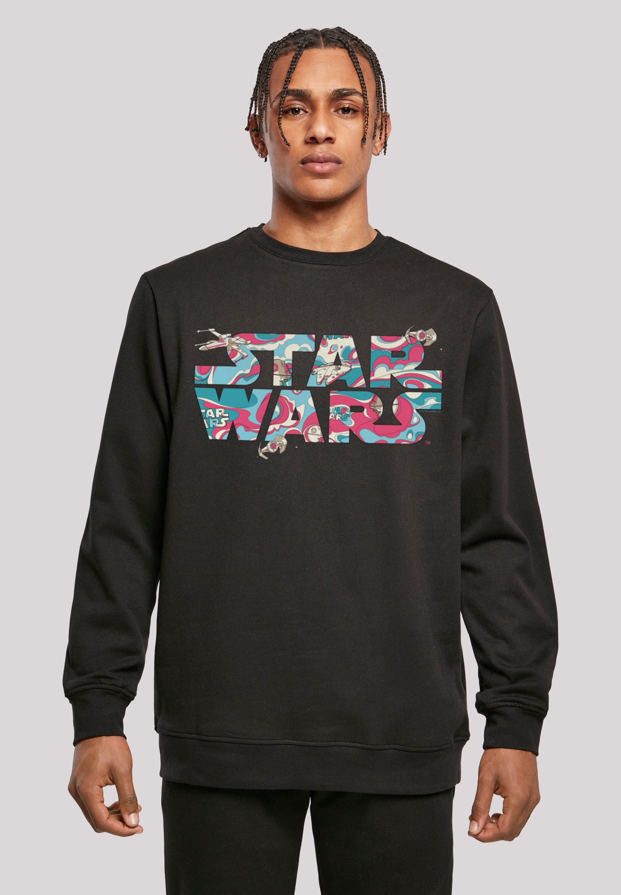 Thumbnail - F4NT4STIC Rundhalspullover "F4NT4STIC Herren Star Wars Wavy Ship Logo with Basic Crewneck", (1 tlg.)