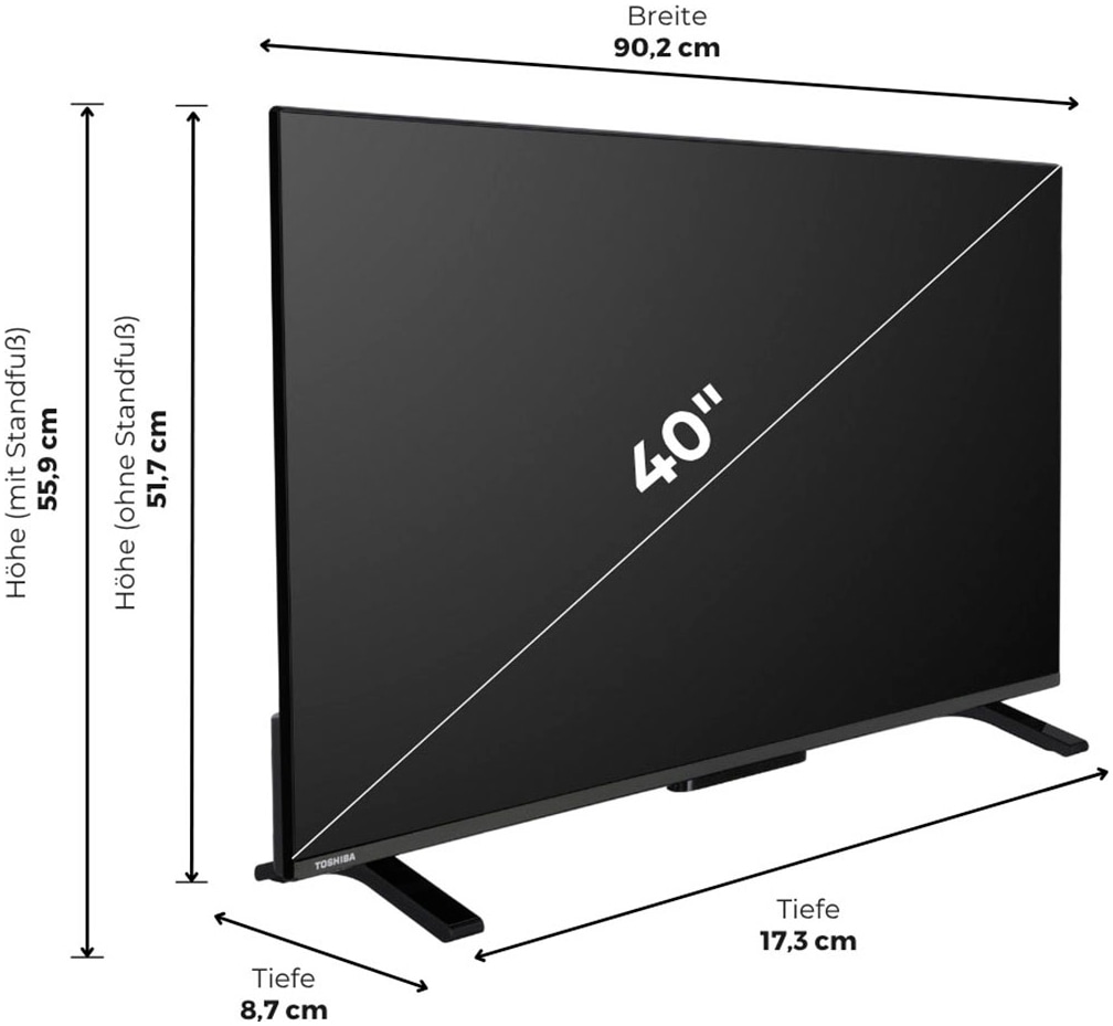 Toshiba DLED-Fernseher »40LV2F63DA« 100 cm/40 ″ Full HD Smart-TV