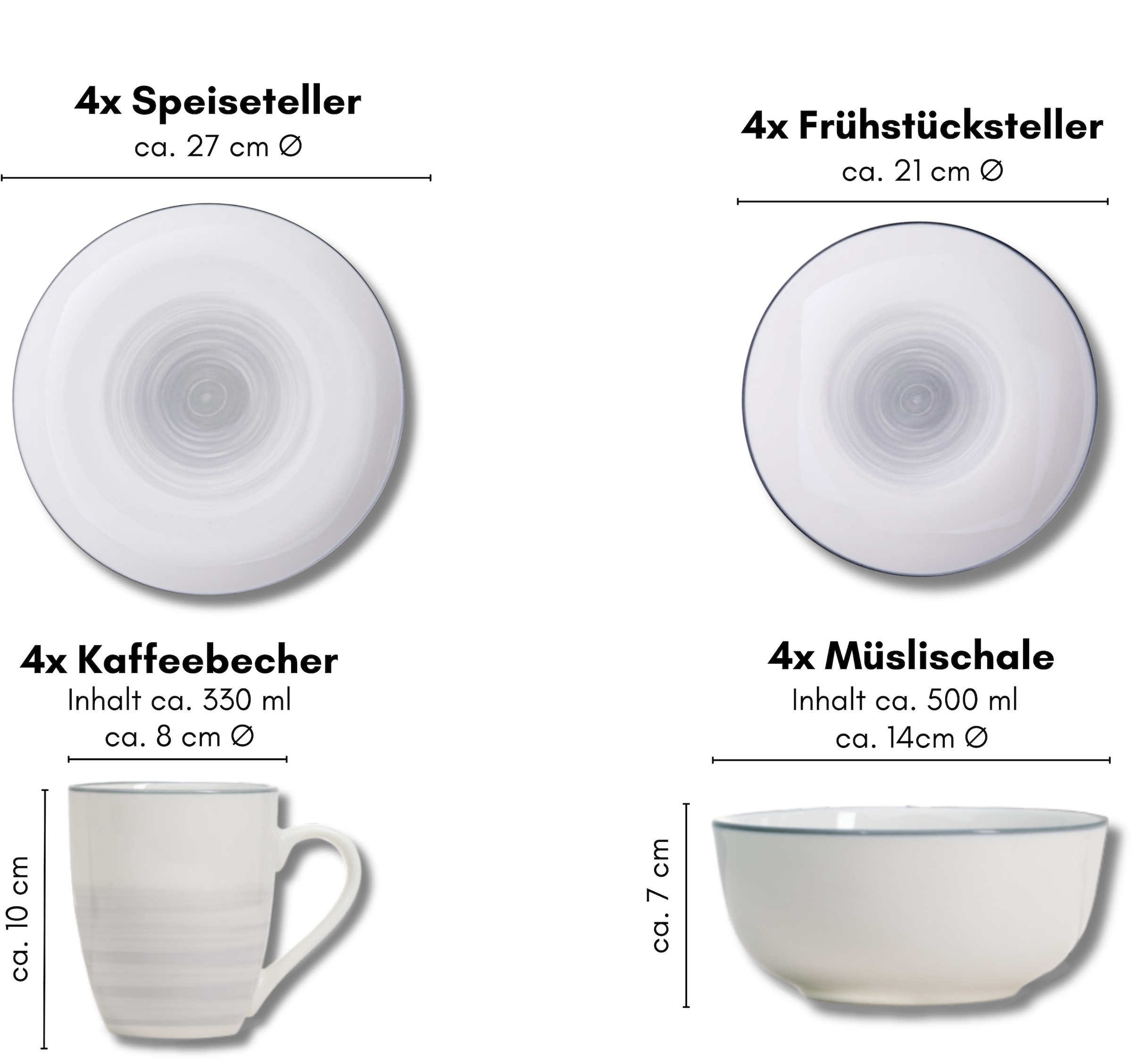 Ritzenhoff & Breker Kombiservice »Luna«, (Set, 16 tlg.), Aquarell-Stil