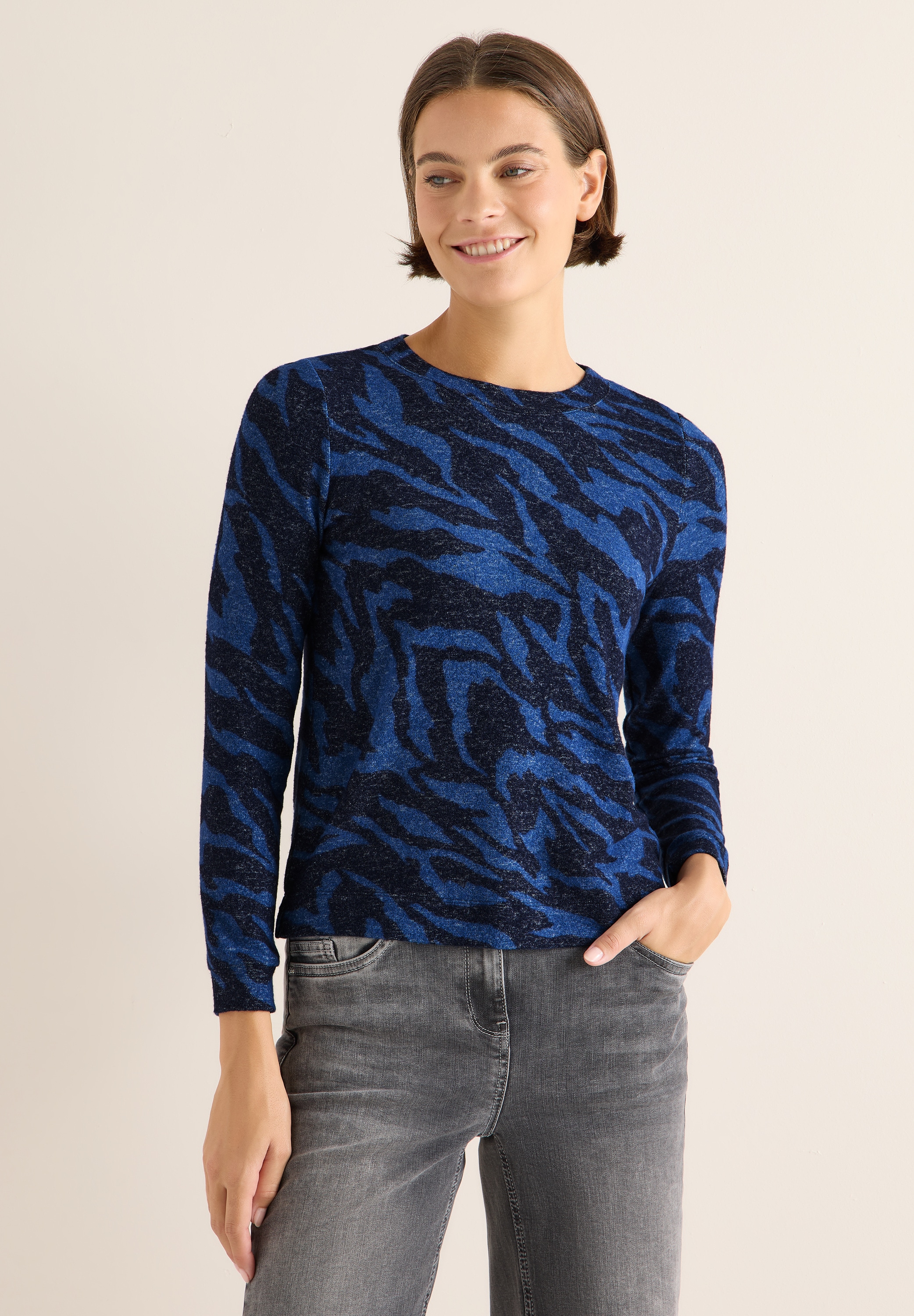 Cecil Langarmshirt, im Melange Look günstig online kaufen