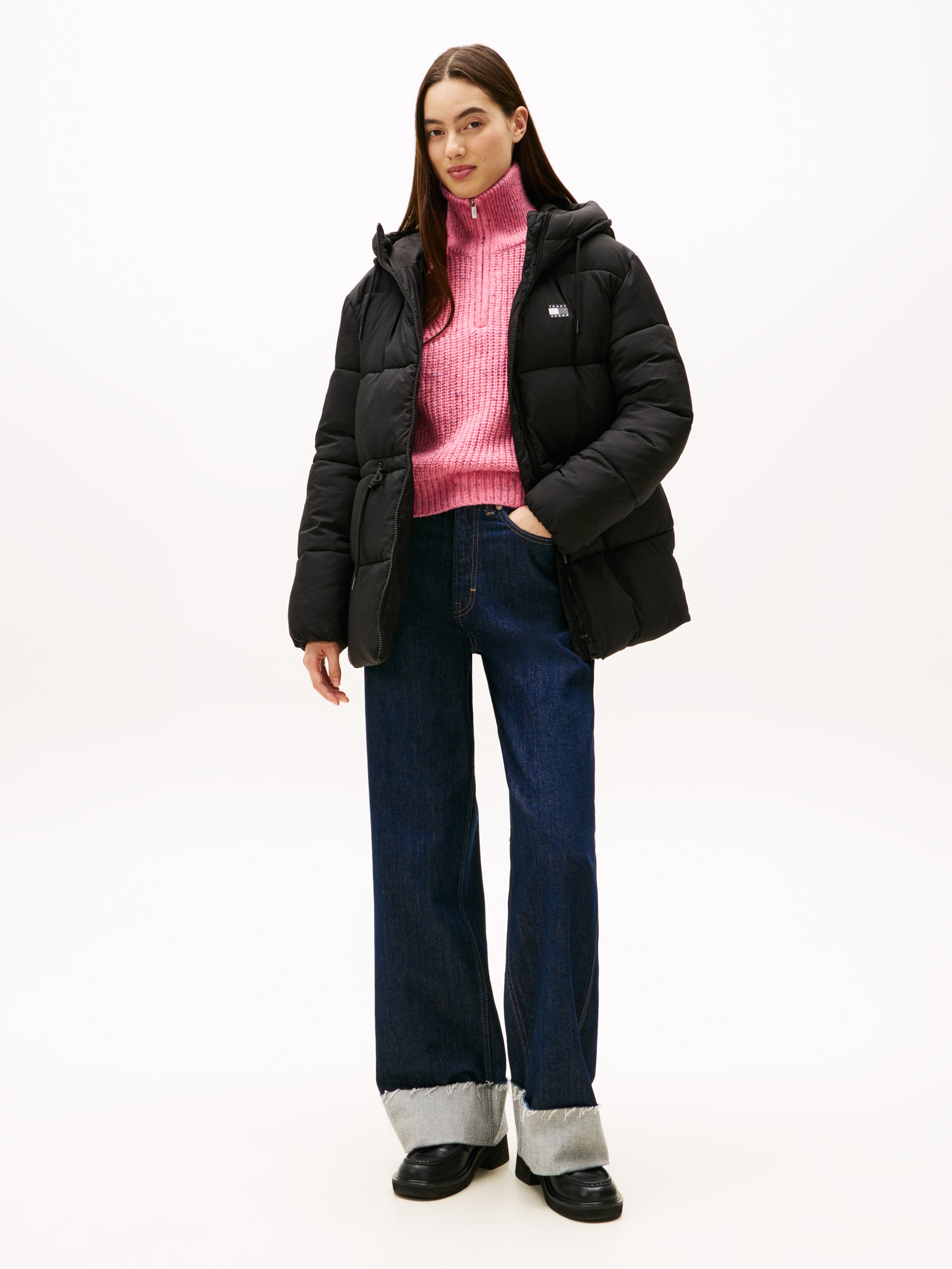 Thumbnail - Tommy Jeans Steppjacke "TJW HOODED MIDI PUFFER JACKET" mit Kapuze