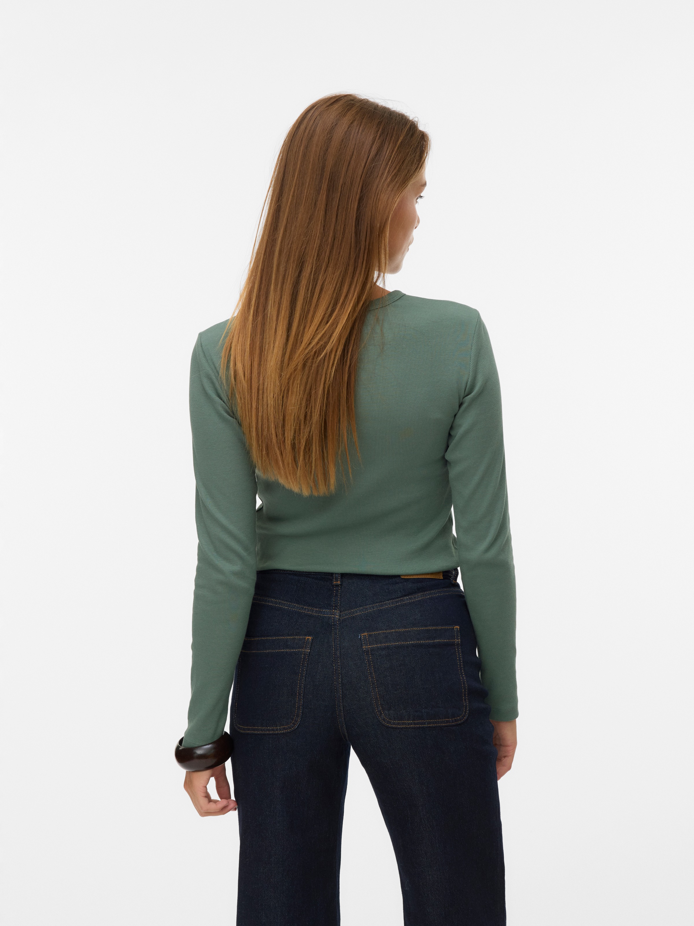 Vero Moda Langarmshirt "VMCHLOE LS SHORT TOP JRS NOOS" Baumwollmischung günstig online kaufen