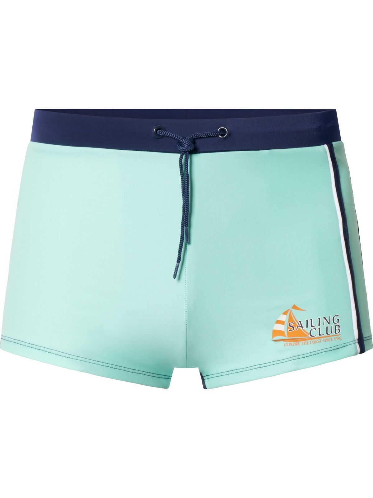 Badeshorts BABISTA "Badehose MARISO", Gr. XL, weit, grün (mint dunkelblau), Obermaterial: 80% Polyamid ECONYL PA ECONYL. 20% Elasthan EL., Badehosen Badeshorts