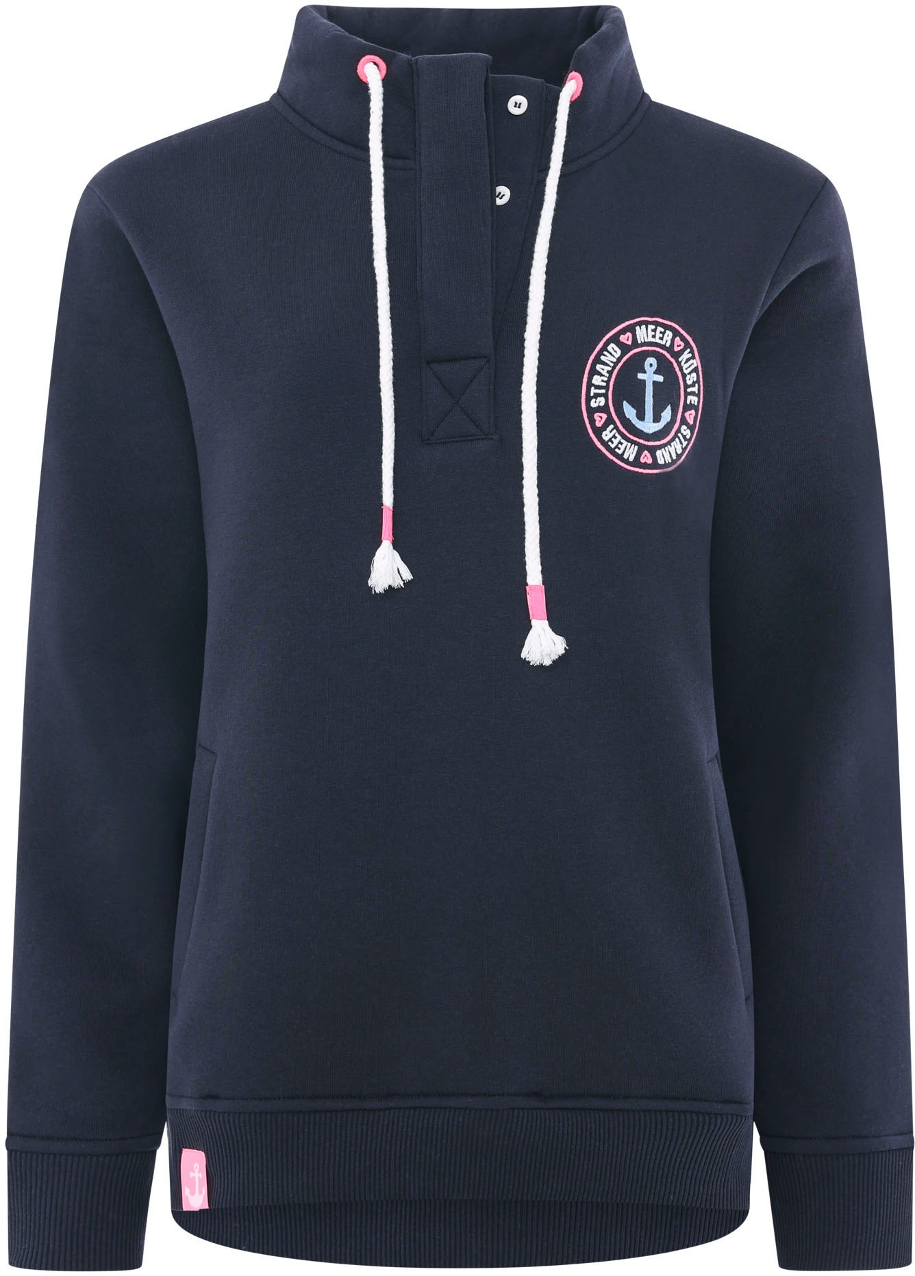 Zwillingsherz Troyer ""Anker Kreis"", Regular Fit, mit Zipper, Stehkragen, günstig online kaufen