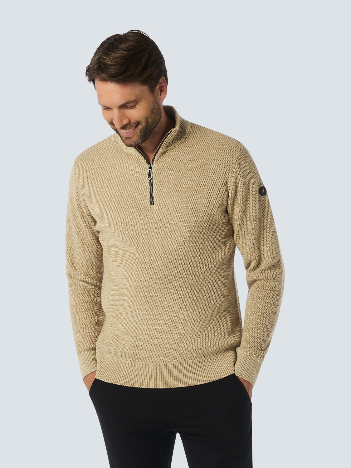 Rollkragenpullover »No Excess Halber Reißverschluss Pullover Melange«