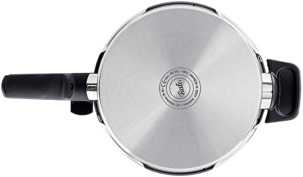 Fissler Schnellkochtopf »Vitaquick® Premium«, Edelstahl 18/10, (3 tlg., 1 Schnellkochtopf 6 L, 1 Metalldeckel, 1 Dünsteinsatz), Made in Germany, mit gelochtem Einsatz