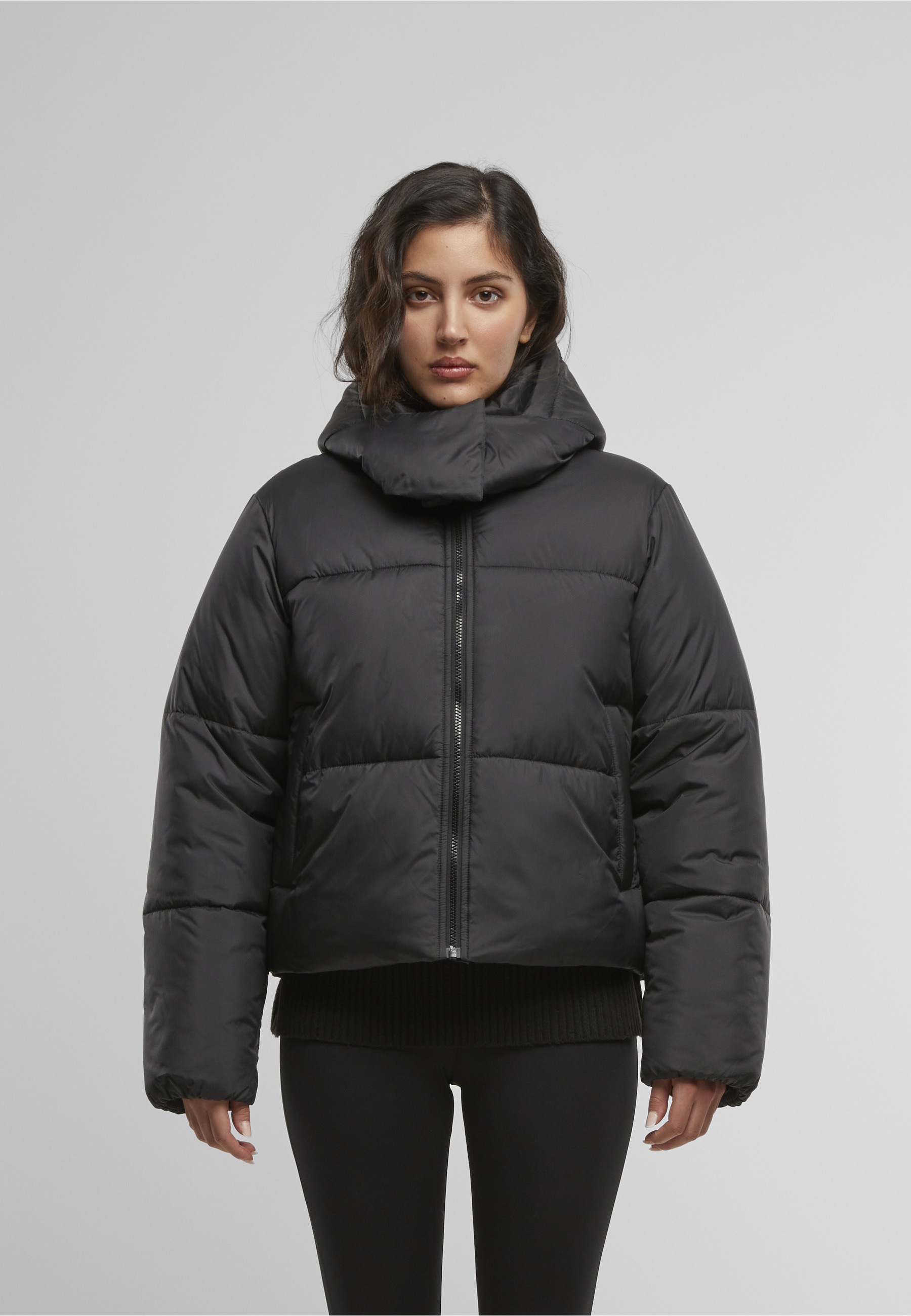 URBAN CLASSICS Winterjacke »Urban Classics Ladies Hooded Collar Puffer Jacket« 1 Stk. tlg. mit Kapuze