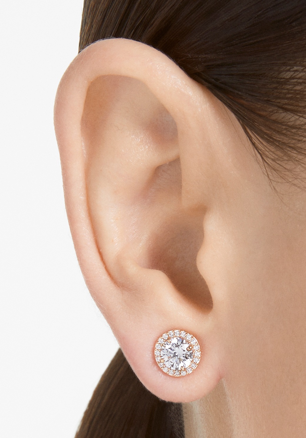 Paar Ohrhänger SWAROVSKI "Una Angelic Stern", rosa (roségoldfarben, kristallweiß, kristallweiß), Ohrringe, Damen, Metall, mit Swarovski Kristall 5