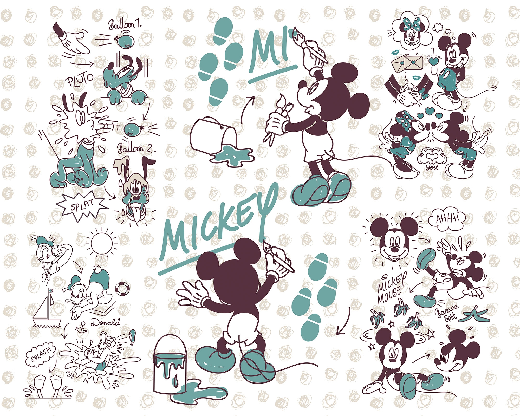 Komar Vliestapete "Mickey and Friends", 350x280 cm (Breite x Höhe)