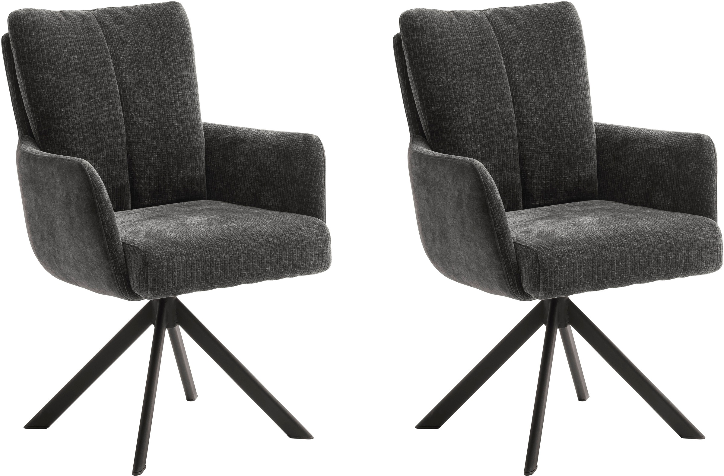 MCA furniture Esszimmerstuhl »MALIA«, (Set, 2 Stck), 360° drehbar, Taschenfederkern, Sitzhöhe ca. 49 cm