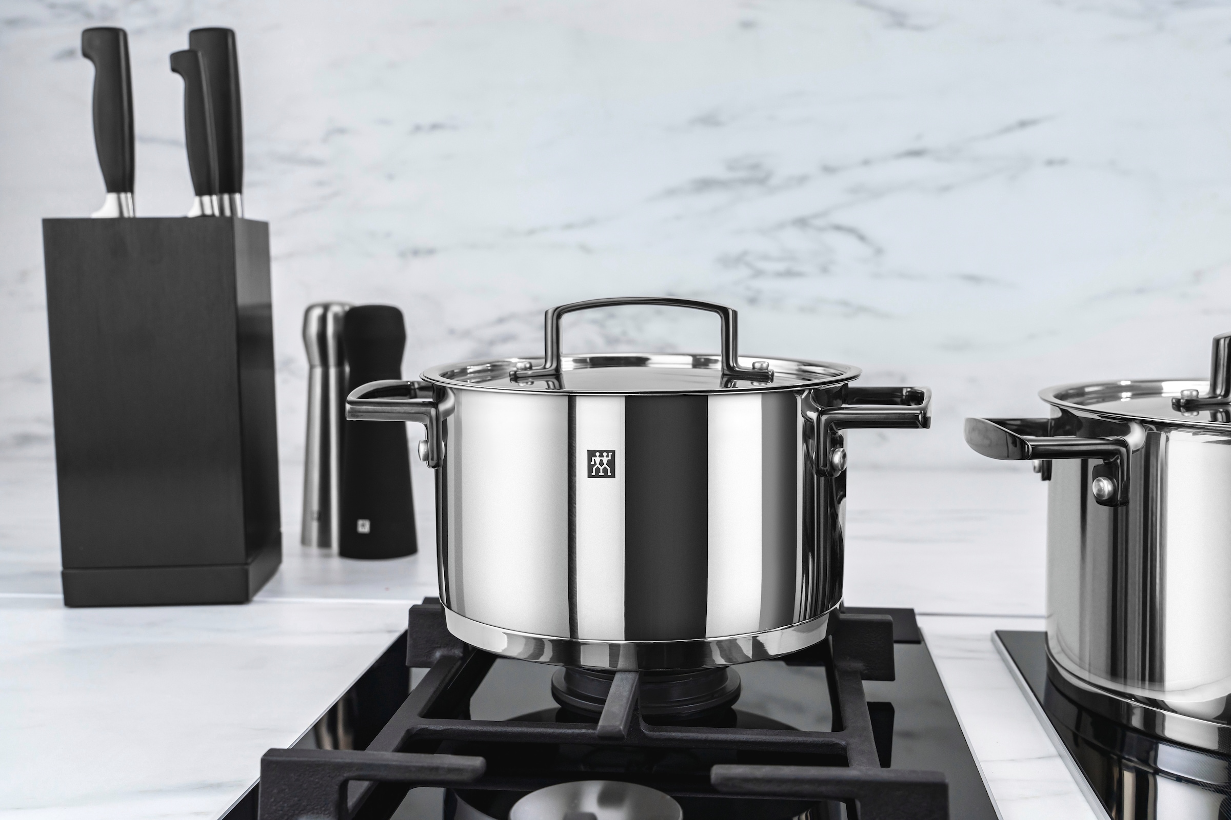 Zwilling Topf-Set »Bellasera«, Edelstahl 18/10, (Set, 5 tlg.), 18/10 Edelstahl, Rostfrei, 5-tlg. Induktion, Silberfarben